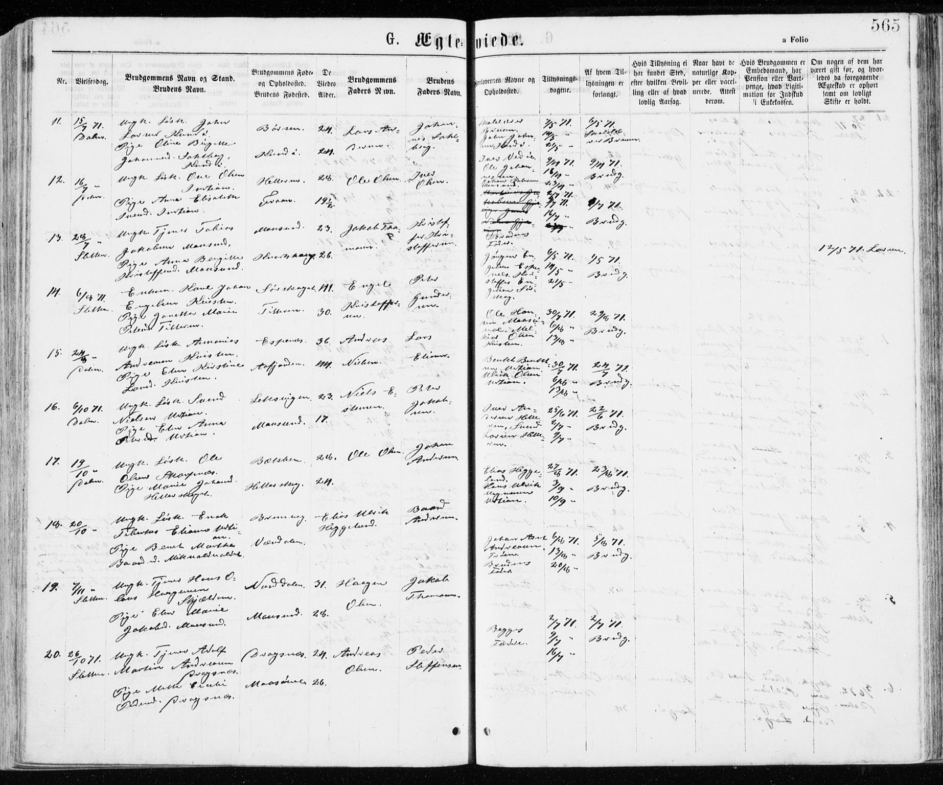 Ministerialprotokoller, klokkerbøker og fødselsregistre - Sør-Trøndelag, SAT/A-1456/640/L0576: Parish register (official) no. 640A01, 1846-1876, p. 565