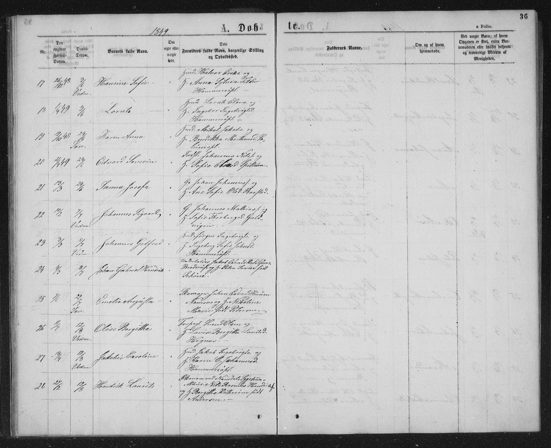 Ministerialprotokoller, klokkerbøker og fødselsregistre - Nord-Trøndelag, AV/SAT-A-1458/768/L0566: Parish register (official) no. 768A01, 1836-1865, p. 36