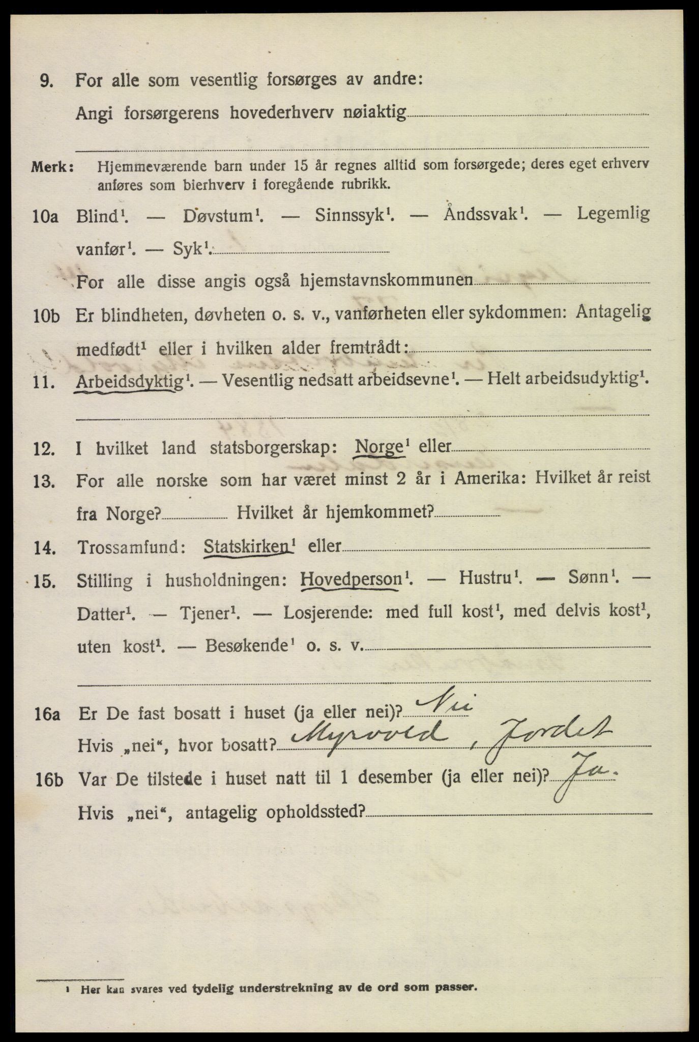 SAH, 1920 census for Trysil, 1920, p. 8782