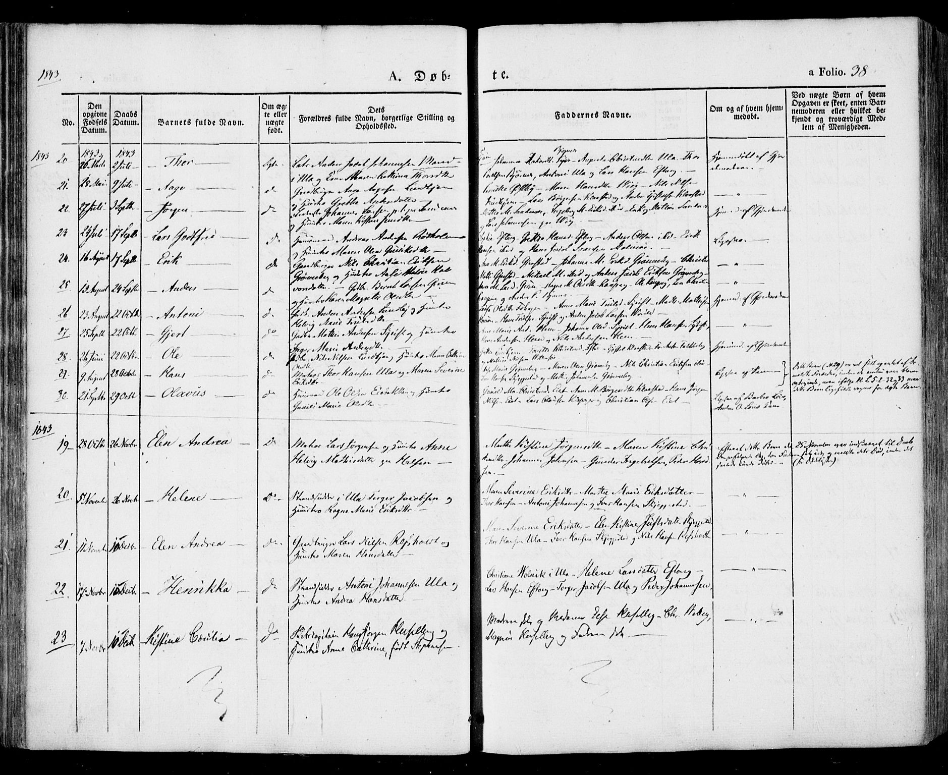Tjølling kirkebøker, SAKO/A-60/F/Fa/L0006: Parish register (official) no. 6, 1835-1859, p. 38
