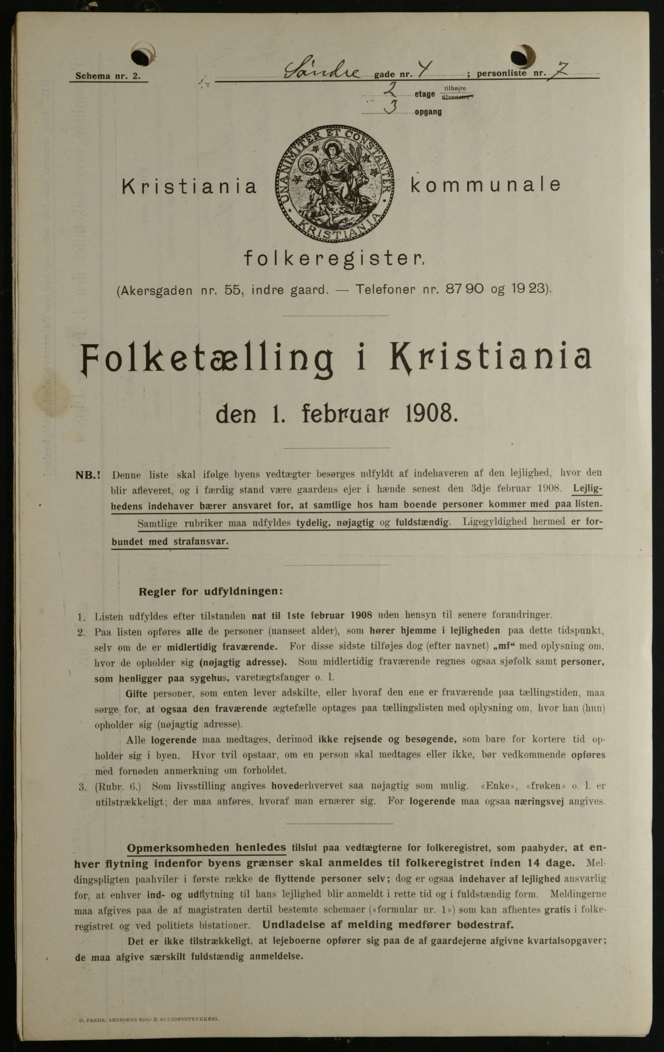 OBA, Municipal Census 1908 for Kristiania, 1908, p. 95573