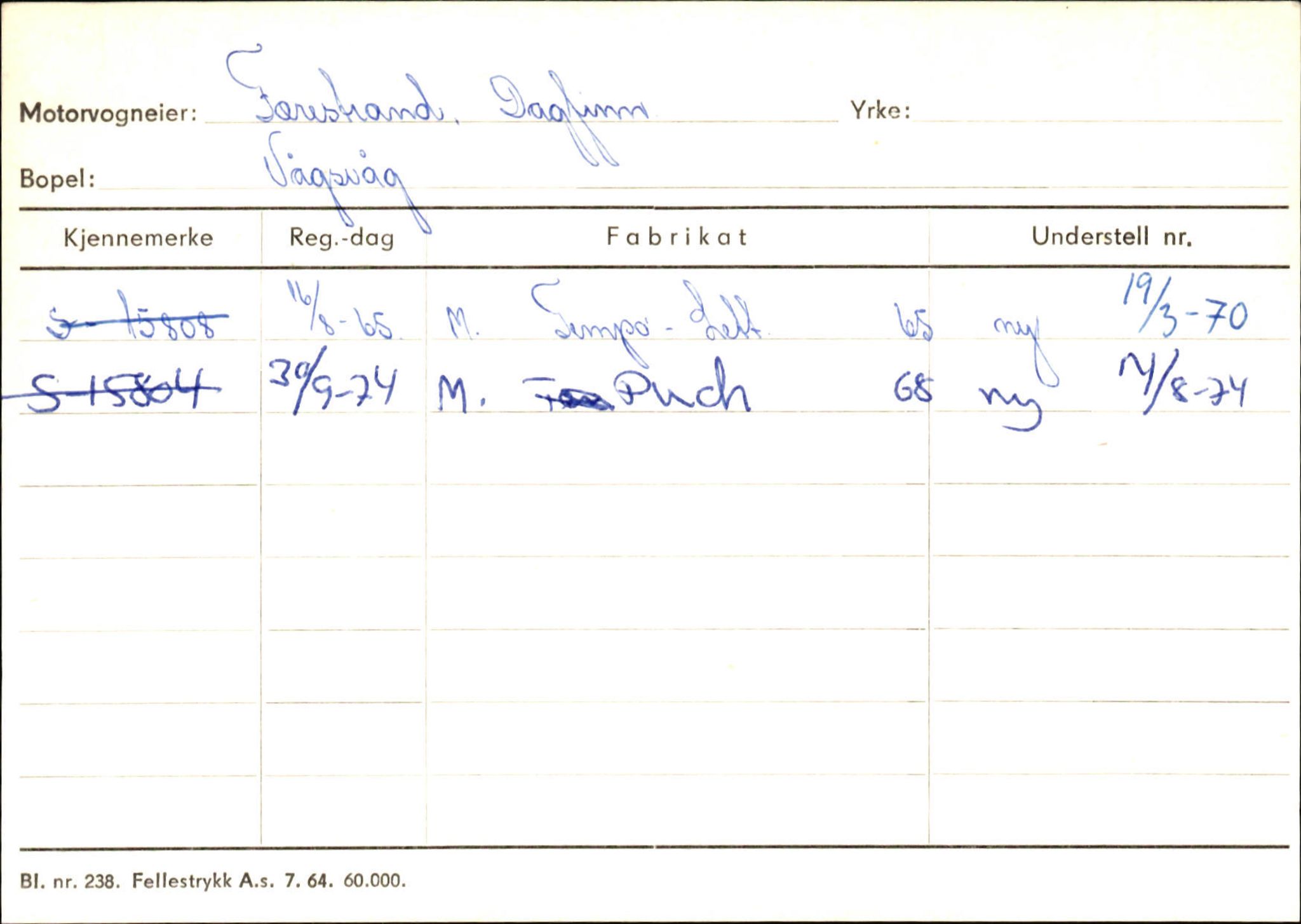 Statens vegvesen, Sogn og Fjordane vegkontor, SAB/A-5301/4/F/L0144: Registerkort Vågsøy A-R, 1945-1975, p. 614