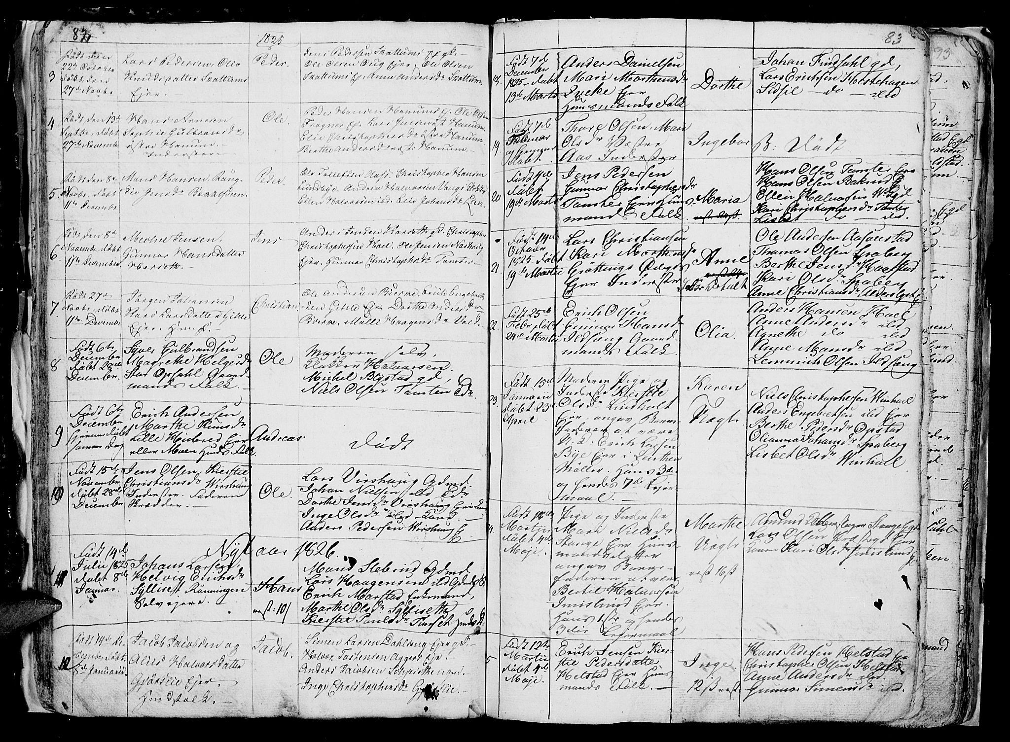 Vang prestekontor, Hedmark, SAH/PREST-008/H/Ha/Hab/L0006: Parish register (copy) no. 6, 1819-1832, p. 82-83