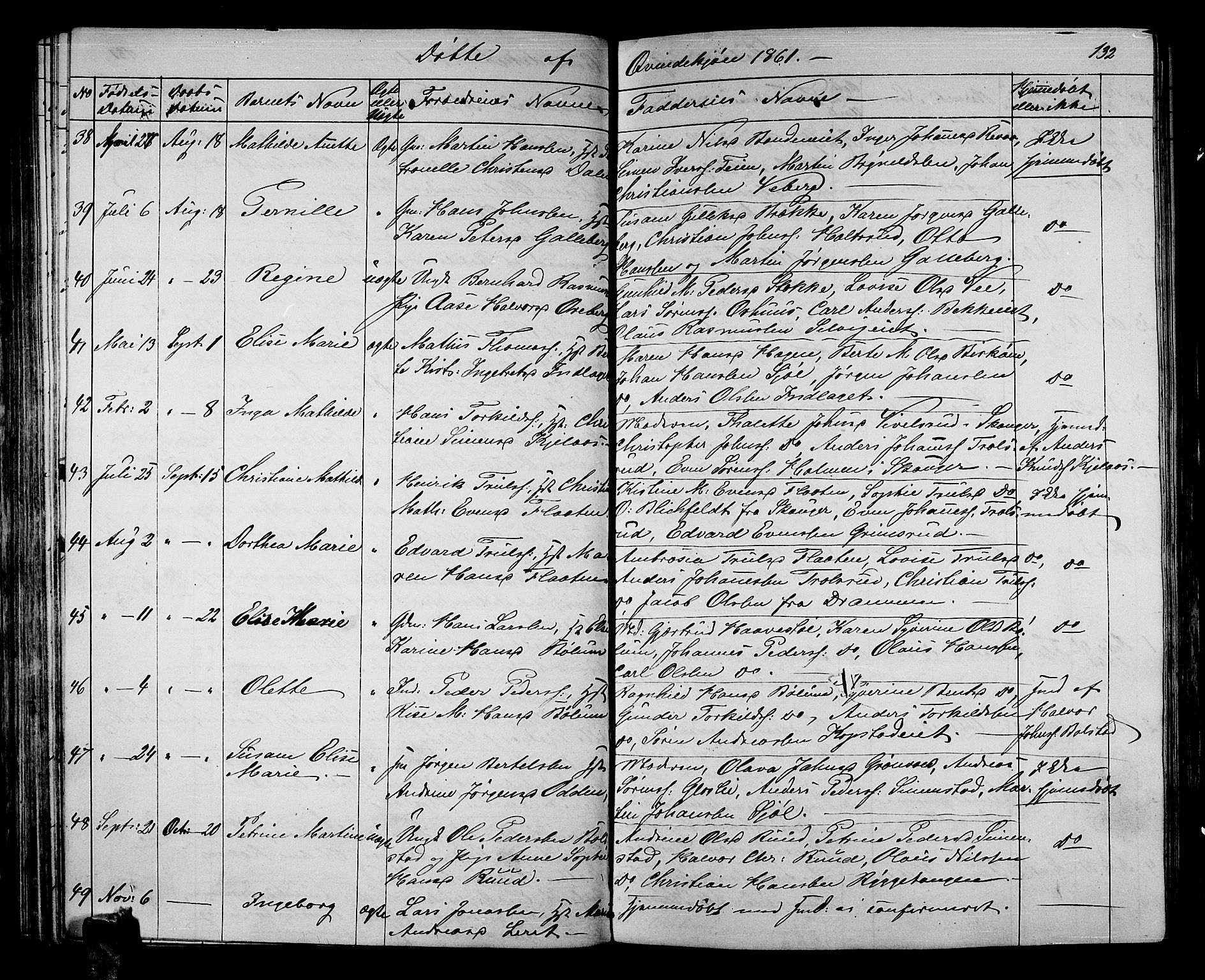 Sande Kirkebøker, AV/SAKO-A-53/G/Ga/L0002: Parish register (copy) no. 2, 1847-1863, p. 132