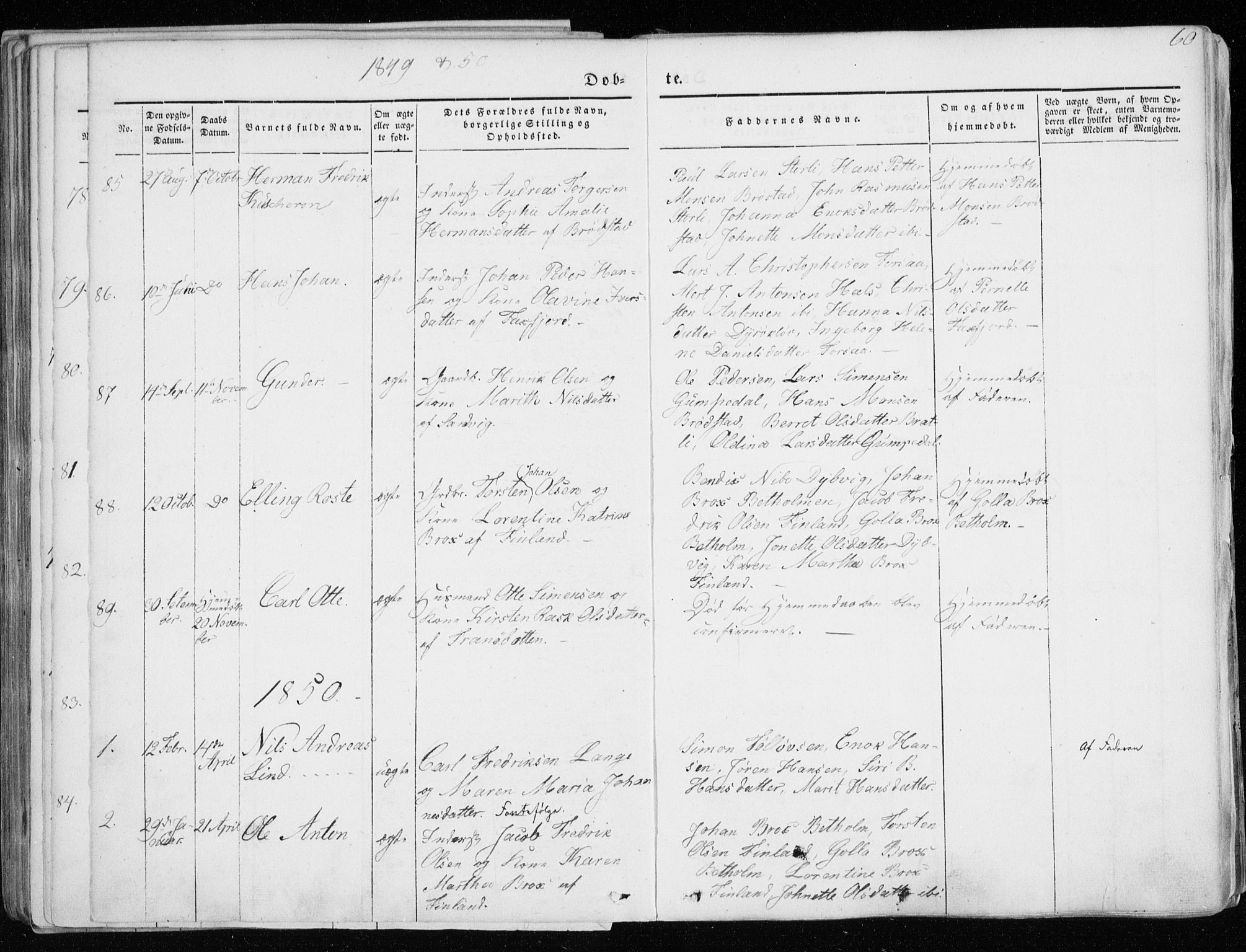 Tranøy sokneprestkontor, SATØ/S-1313/I/Ia/Iaa/L0006kirke: Parish register (official) no. 6, 1844-1855, p. 60