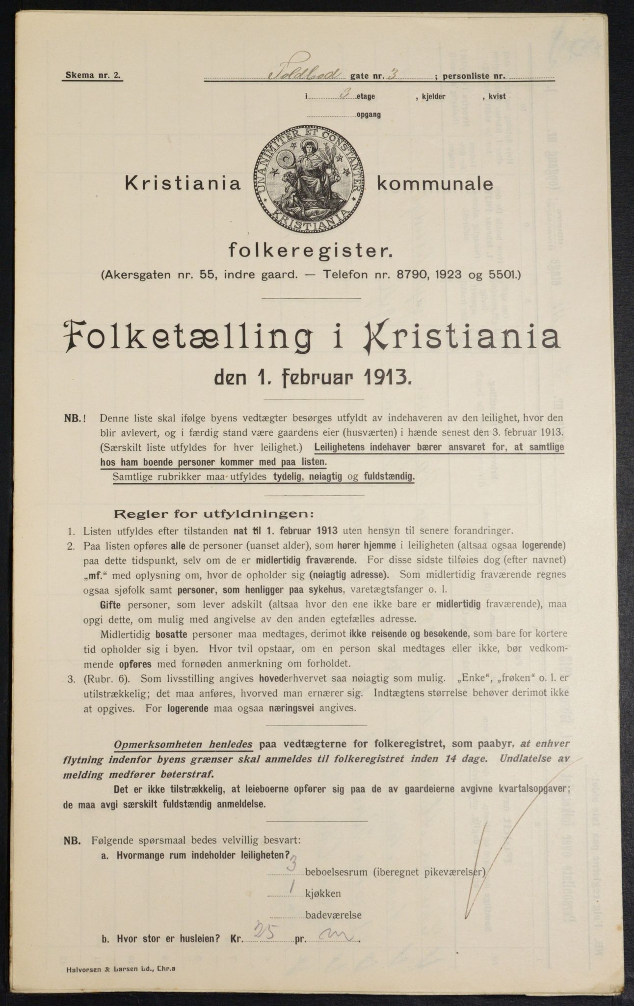 OBA, Municipal Census 1913 for Kristiania, 1913, p. 113116