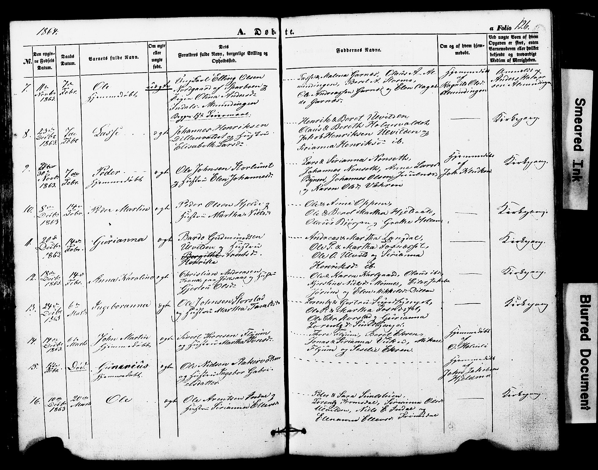 Ministerialprotokoller, klokkerbøker og fødselsregistre - Nord-Trøndelag, AV/SAT-A-1458/724/L0268: Parish register (copy) no. 724C04, 1846-1878, p. 126