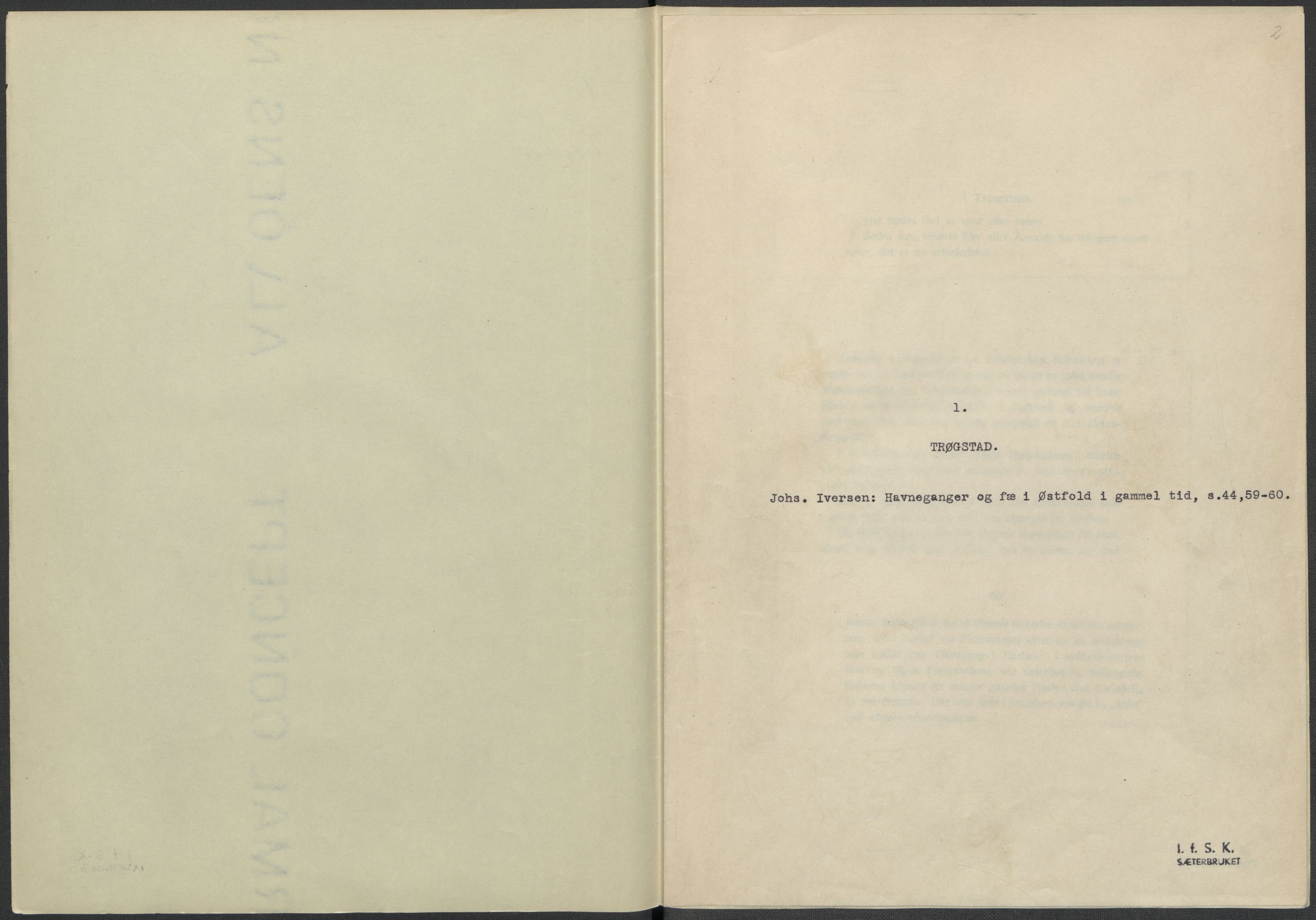 Instituttet for sammenlignende kulturforskning, AV/RA-PA-0424/F/Fc/L0002/0001: Eske B2: / Østfold (perm I), 1932-1935, p. 2