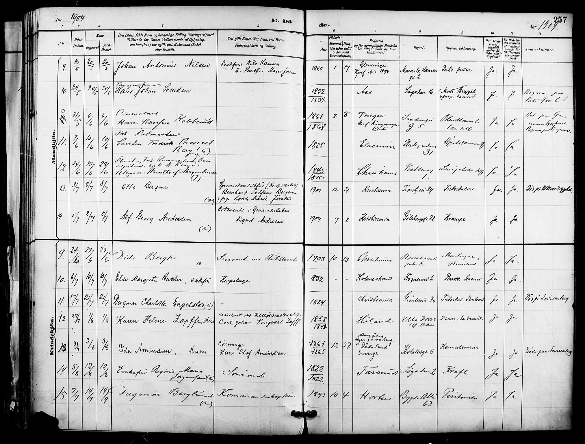 Garnisonsmenigheten Kirkebøker, SAO/A-10846/F/Fa/L0013: Parish register (official) no. 13, 1894-1904, p. 257