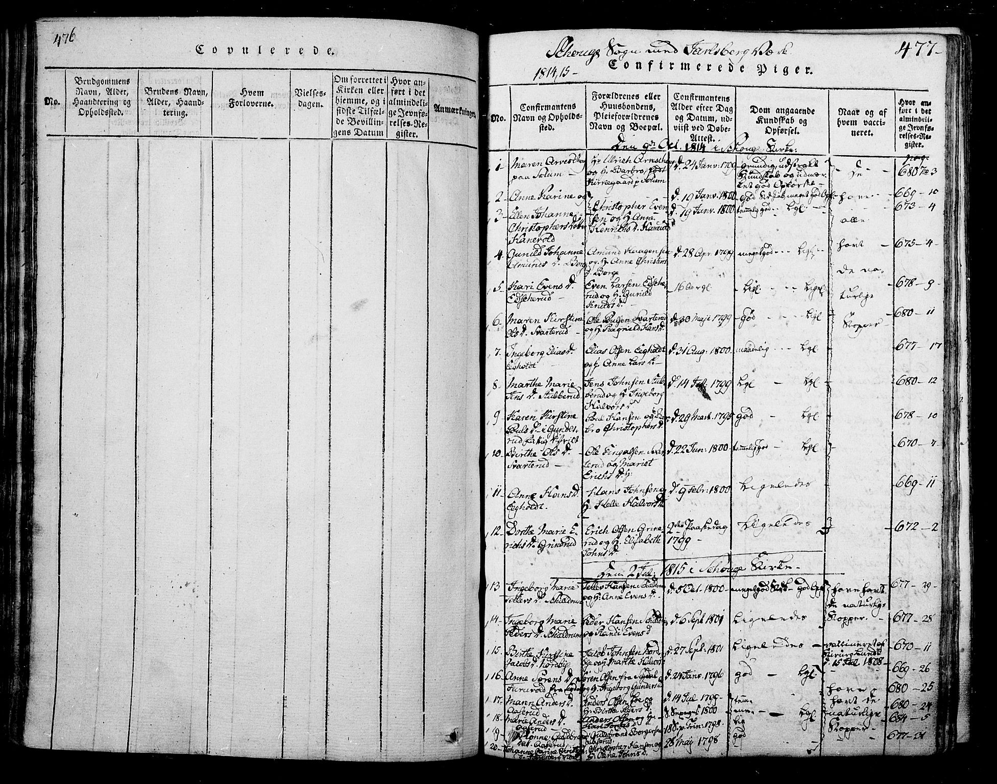 Skoger kirkebøker, SAKO/A-59/F/Fa/L0002: Parish register (official) no. I 2 /1, 1814-1842, p. 476-477