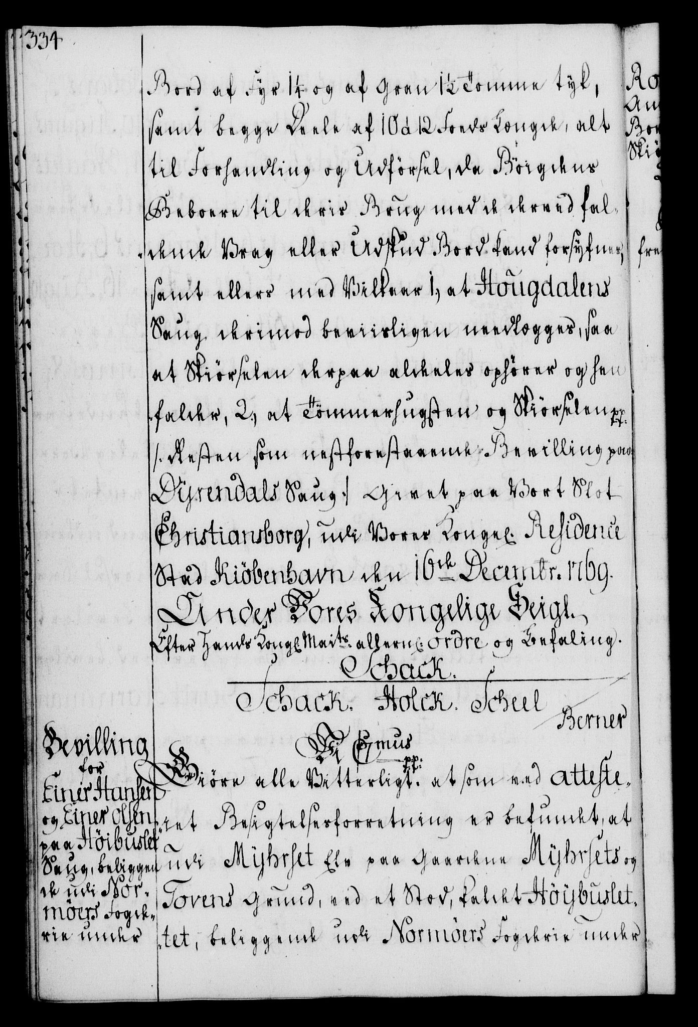 Rentekammeret, Kammerkanselliet, AV/RA-EA-3111/G/Gg/Gga/L0008: Norsk ekspedisjonsprotokoll med register (merket RK 53.8), 1768-1771, p. 334