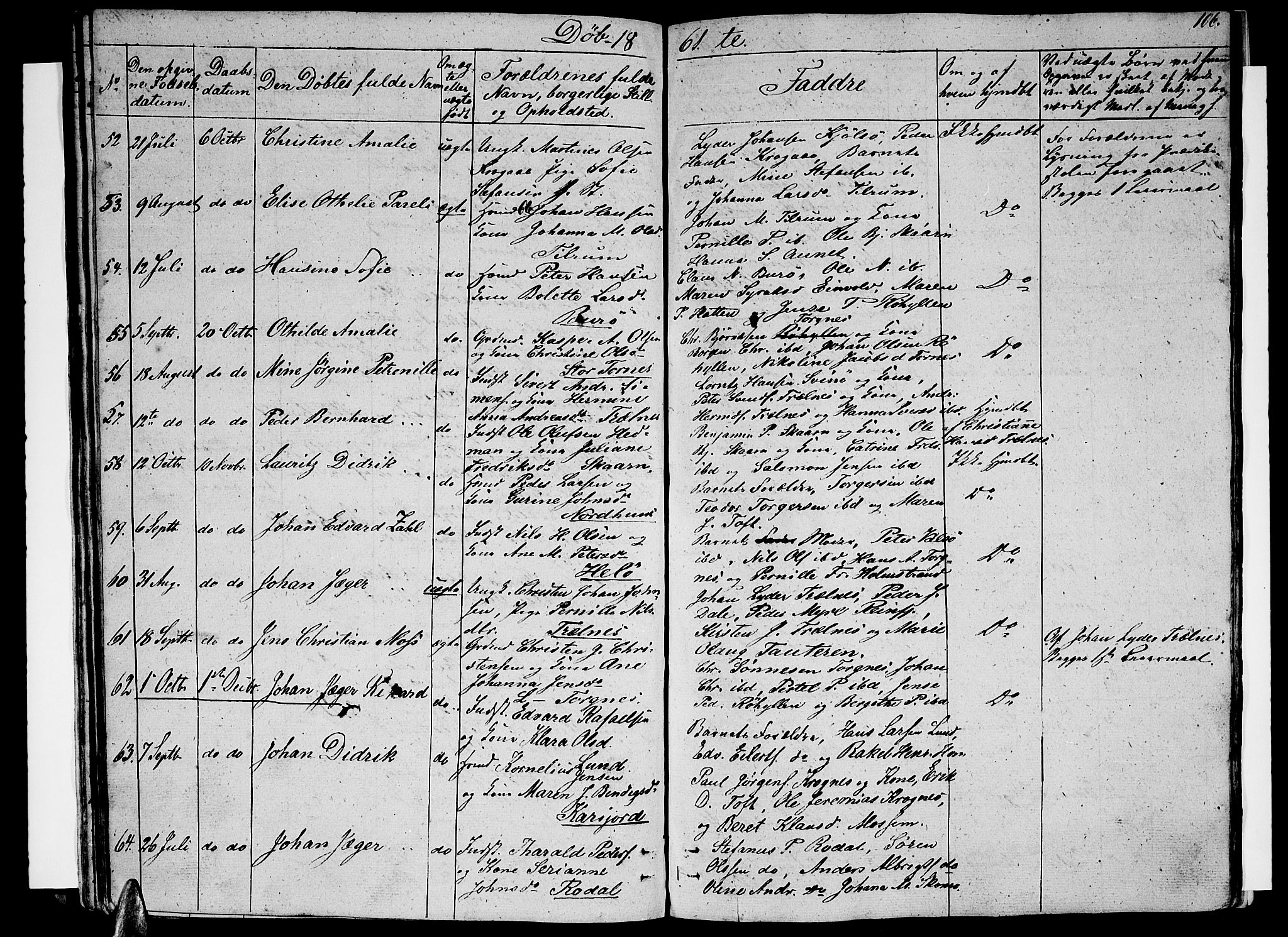 Ministerialprotokoller, klokkerbøker og fødselsregistre - Nordland, SAT/A-1459/813/L0211: Parish register (copy) no. 813C03, 1842-1863, p. 106