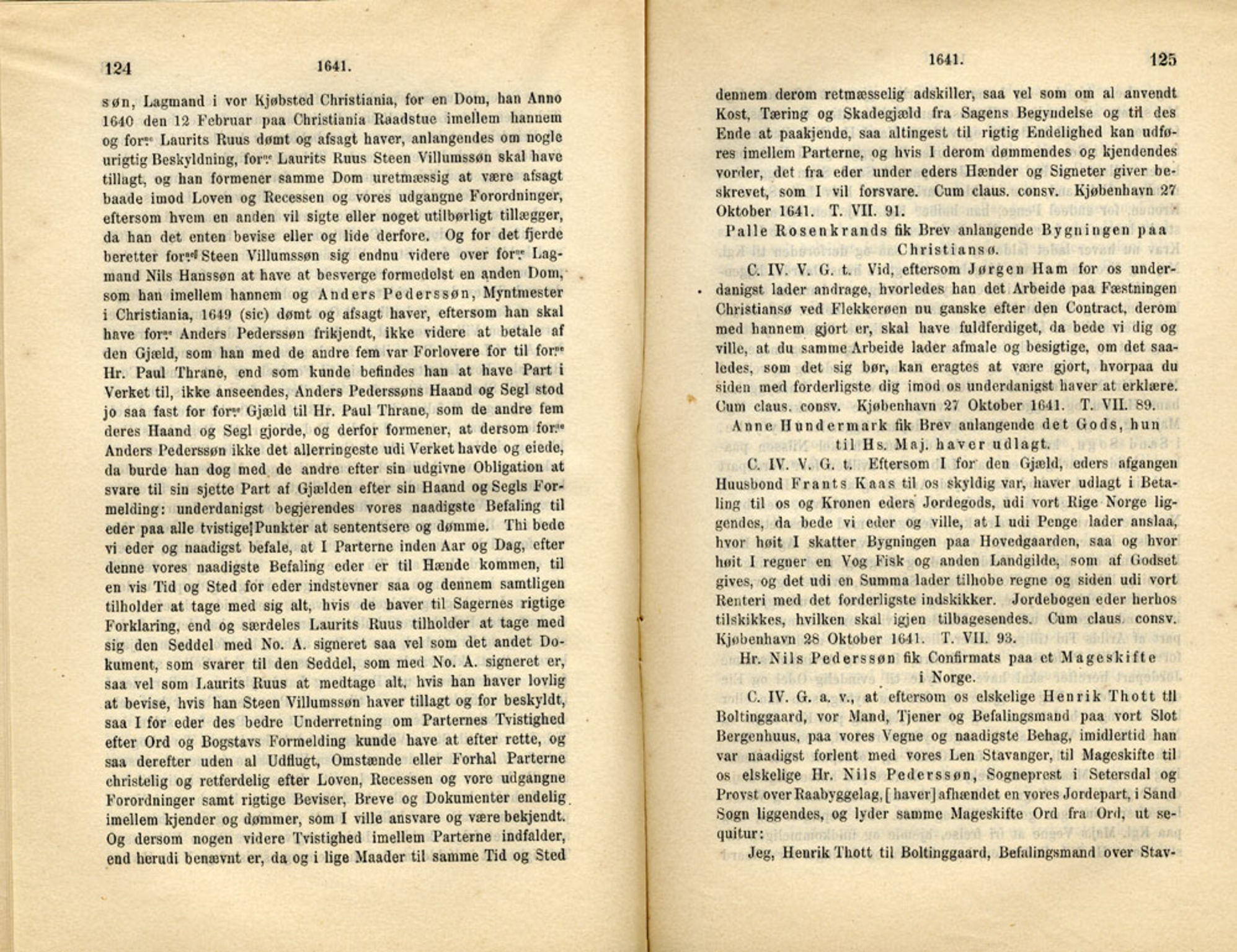 Publikasjoner utgitt av Det Norske Historiske Kildeskriftfond, PUBL/-/-/-: Norske Rigs-Registranter, bind 8, 1641-1648, p. 124-125