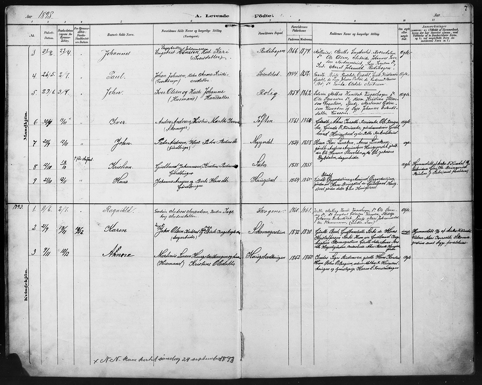 Ringebu prestekontor, SAH/PREST-082/H/Ha/Hab/L0008: Parish register (copy) no. 8, 1890-1922, p. 7