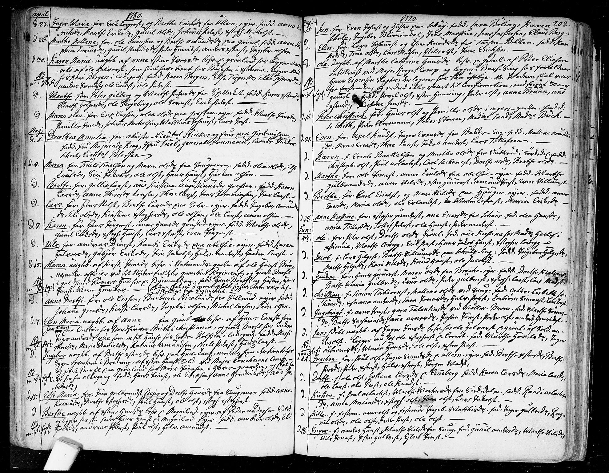 Aker prestekontor kirkebøker, SAO/A-10861/F/L0009: Parish register (official) no. 9, 1765-1785, p. 202