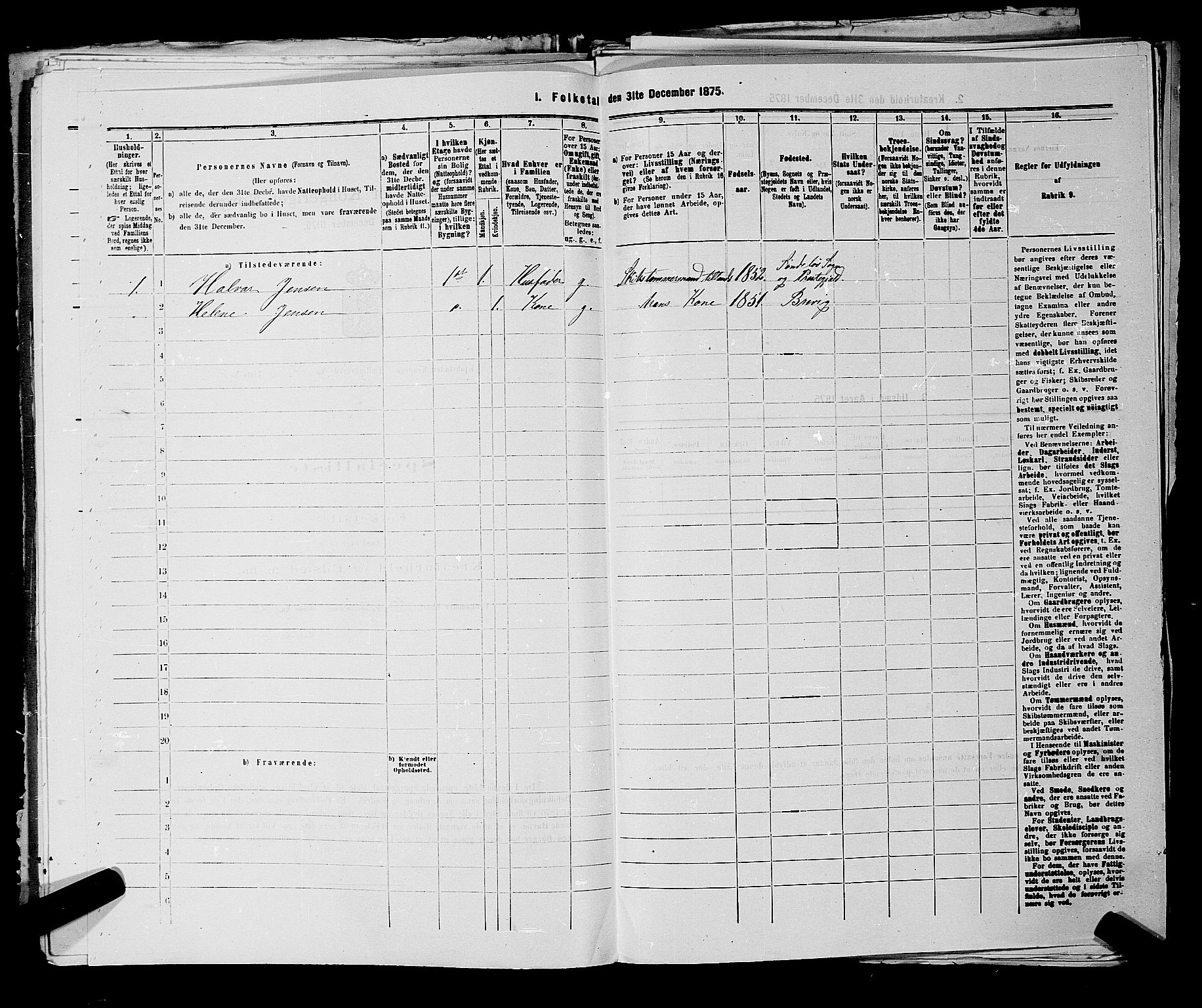 SAKO, 1875 census for 0801P Kragerø, 1875, p. 1157