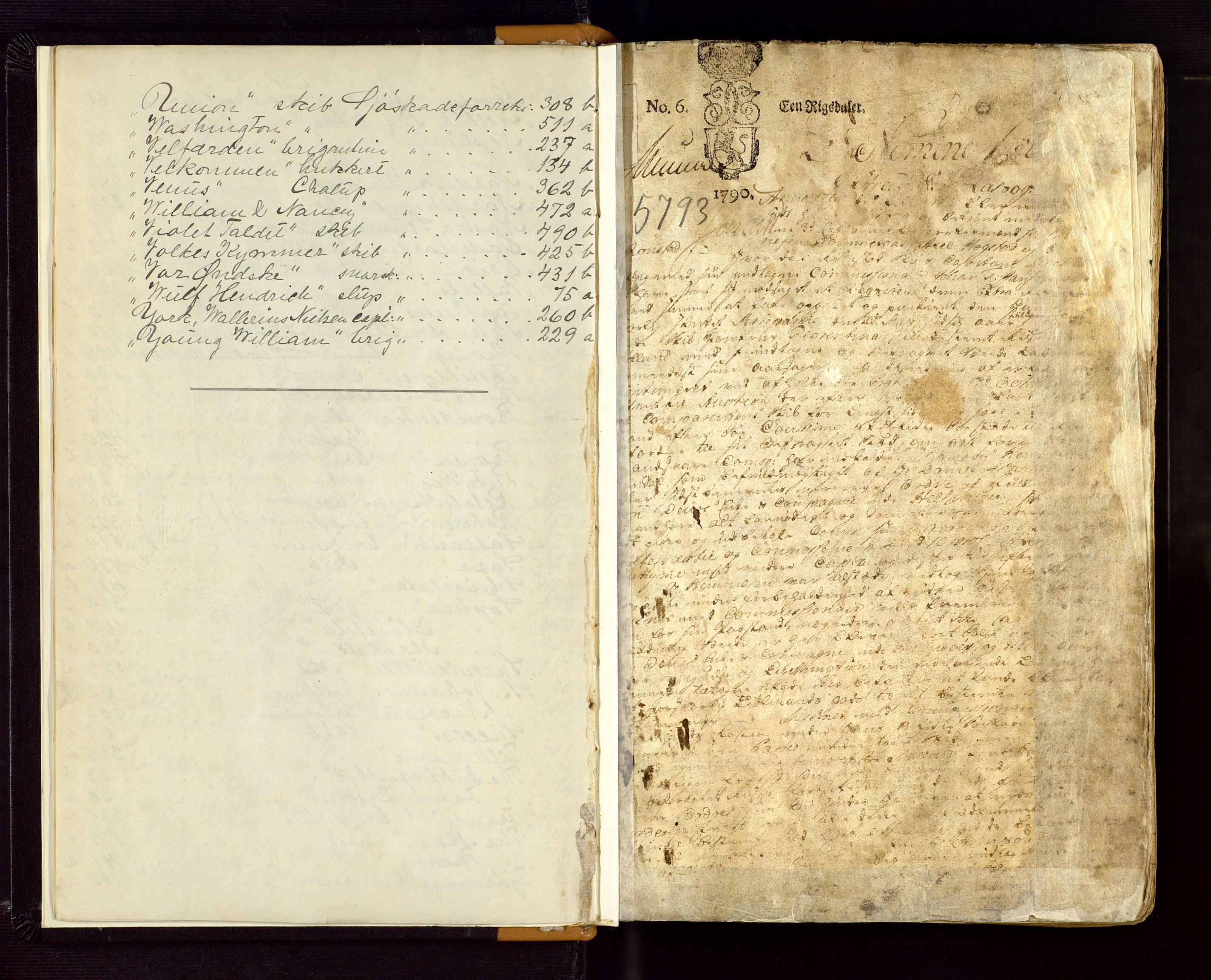 Lister sorenskriveri, SAK/1221-0003/F/Fb/L0011: Ekstrarettsprotokoll med register nr 11, 1790-1801, p. 1