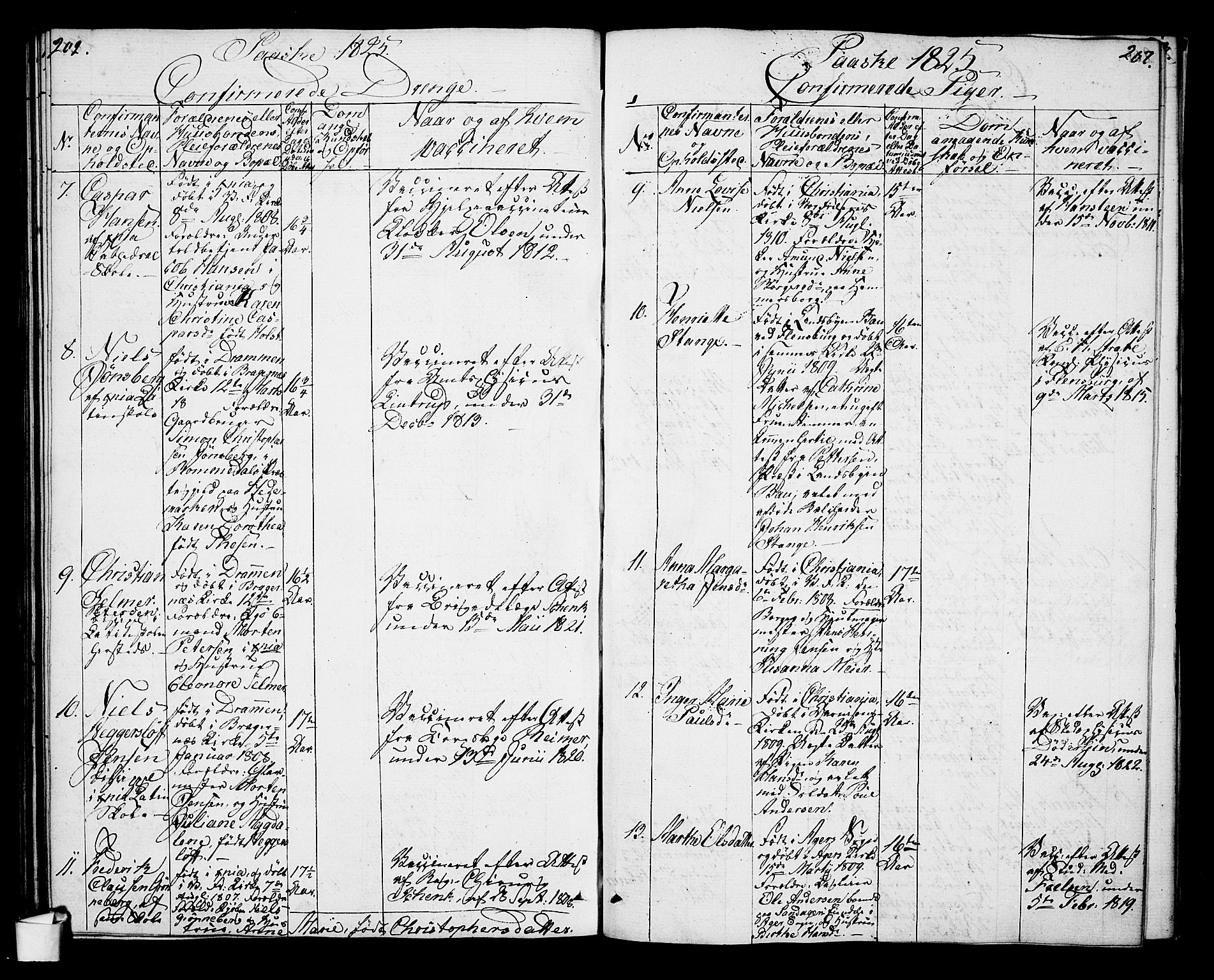 Oslo domkirke Kirkebøker, SAO/A-10752/G/Ga/L0003: Parish register (copy) no. 3, 1823-1825, p. 202-203