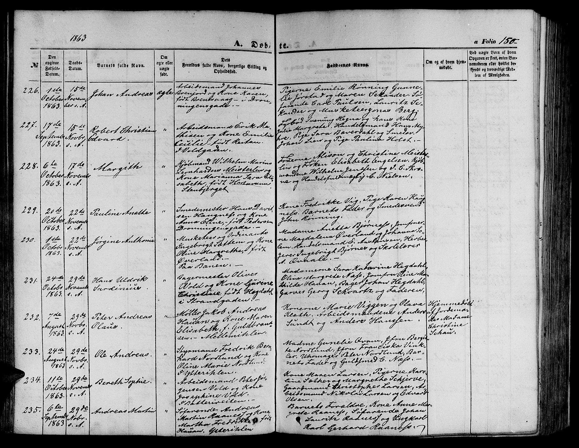 Ministerialprotokoller, klokkerbøker og fødselsregistre - Sør-Trøndelag, AV/SAT-A-1456/602/L0139: Parish register (copy) no. 602C07, 1859-1864, p. 150