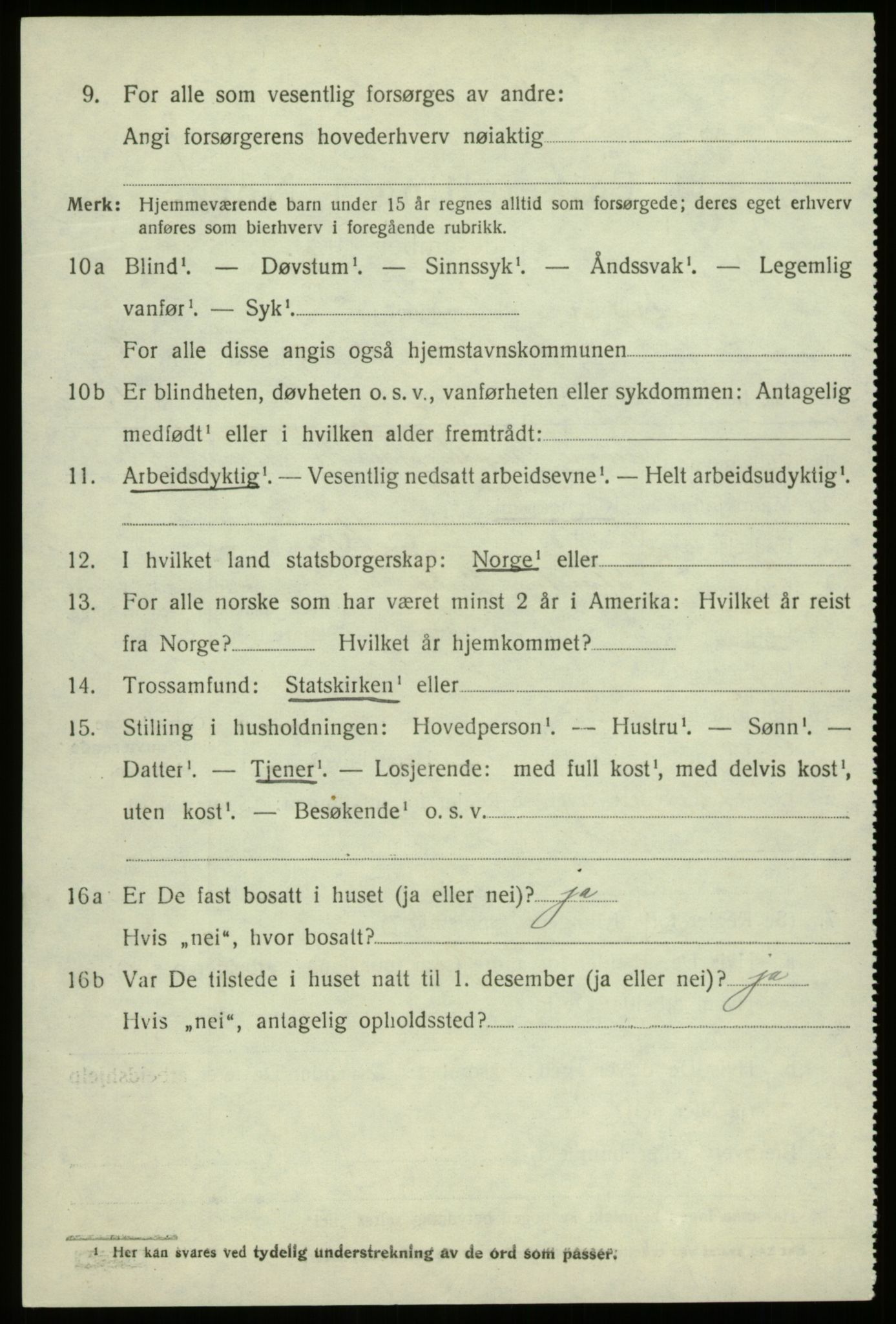 SAB, 1920 census for Førde, 1920, p. 3181