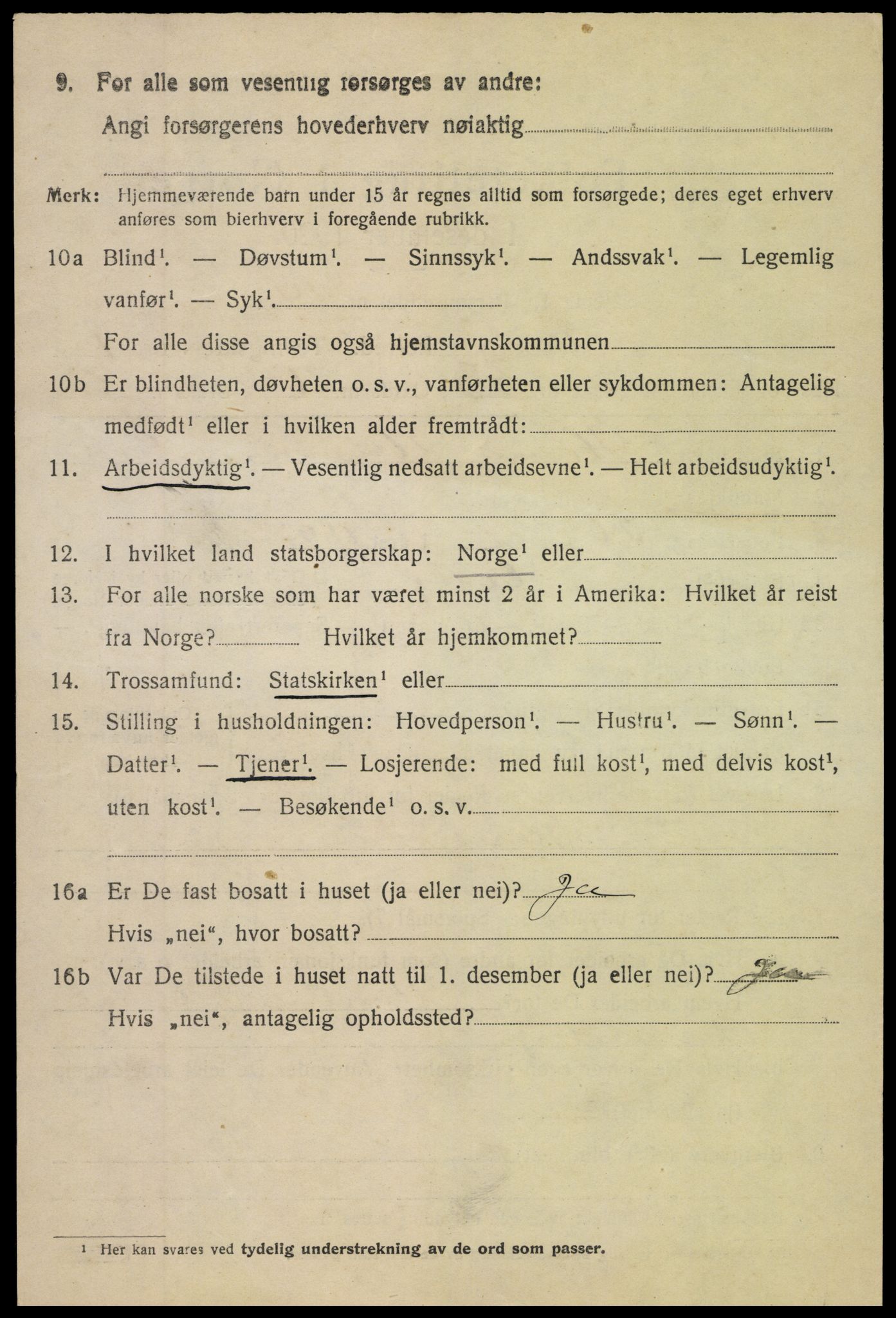 SAH, 1920 census for Vang (Oppland), 1920, p. 1070