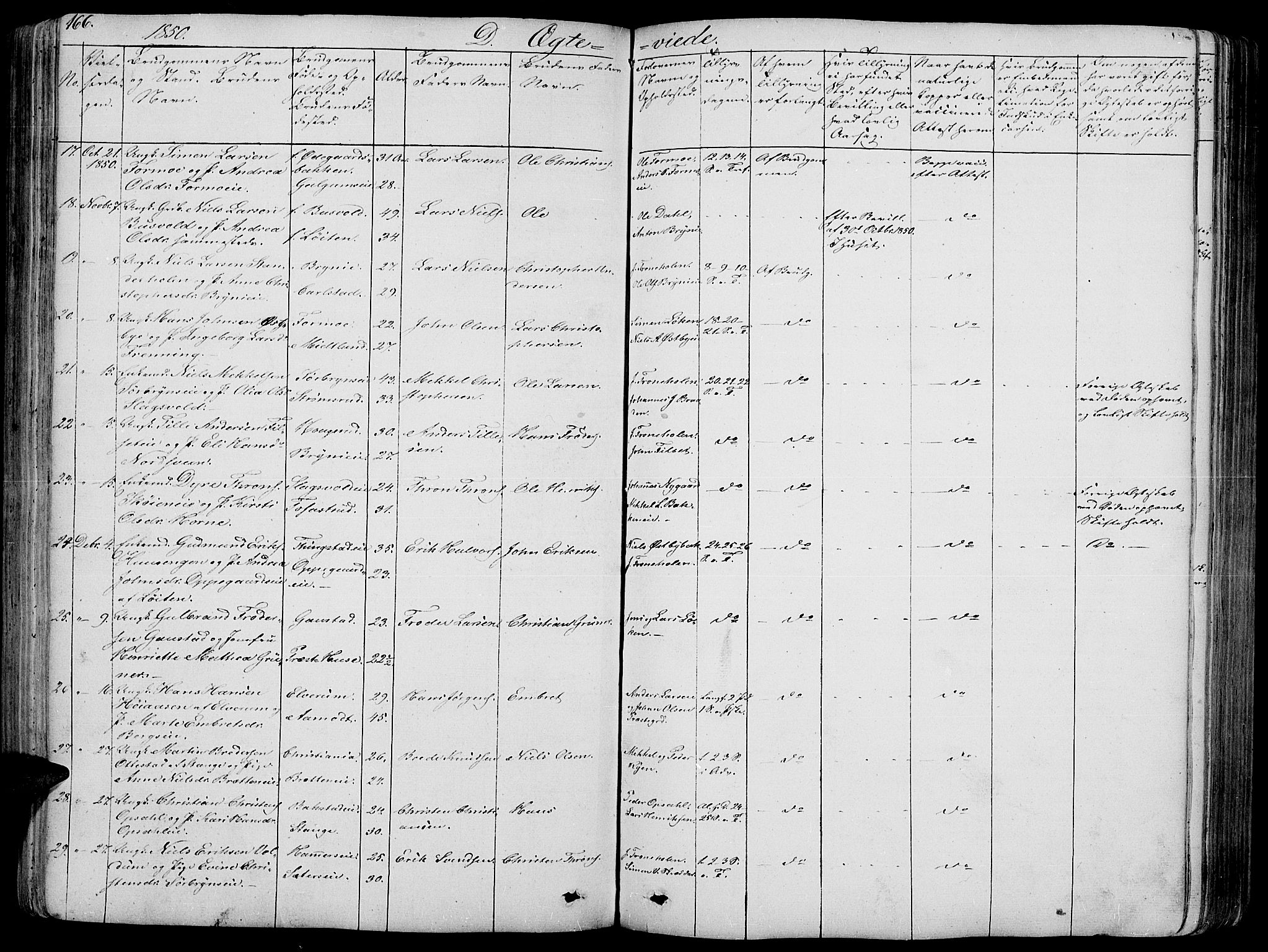 Romedal prestekontor, SAH/PREST-004/L/L0009: Parish register (copy) no. 9, 1846-1866, p. 166