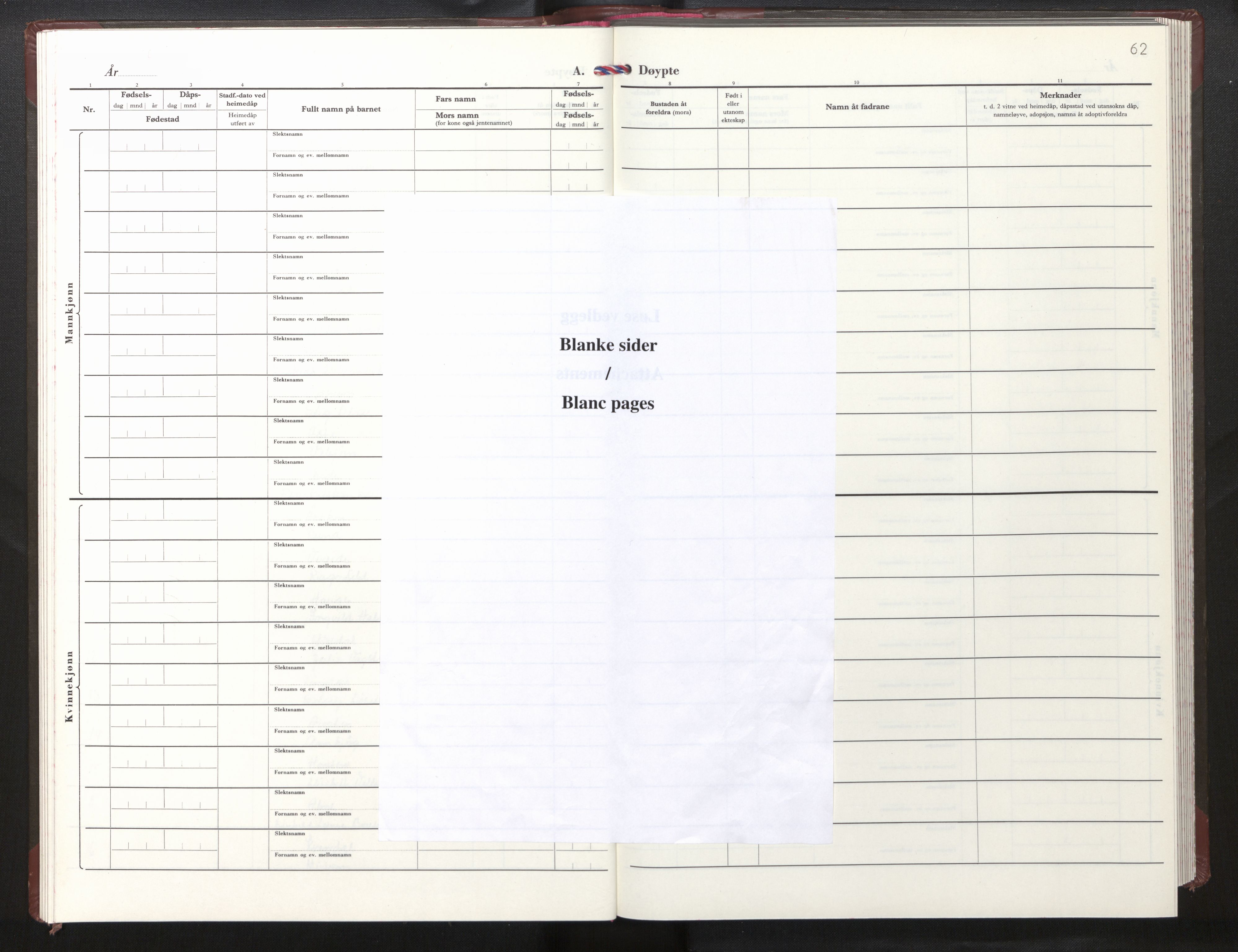 Gloppen sokneprestembete, AV/SAB-A-80101/H/Hab/Habb/L0007: Parish register (copy) no. B 7, 1977-1991, p. 61b-62a