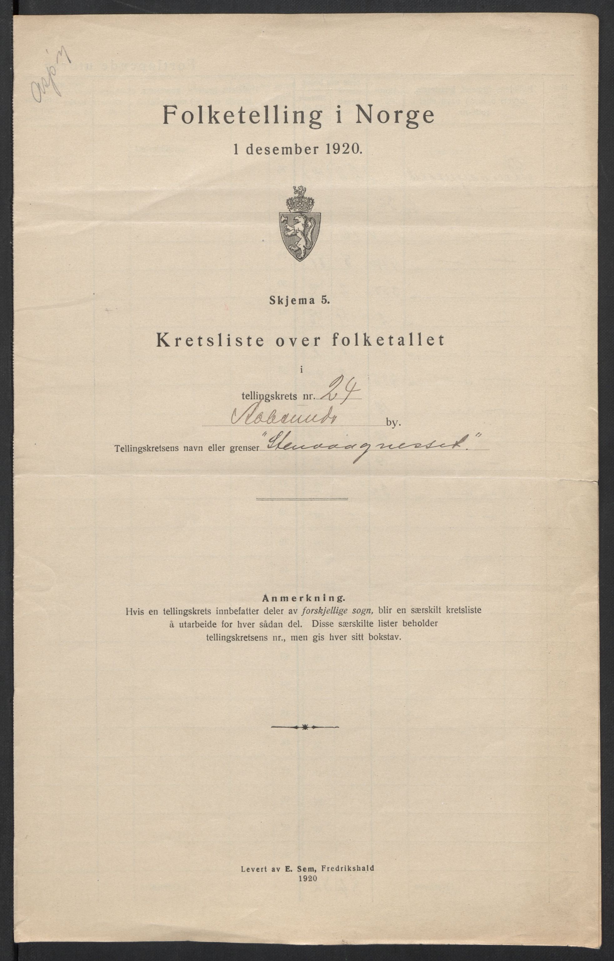 SAT, 1920 census for Ålesund, 1920, p. 75