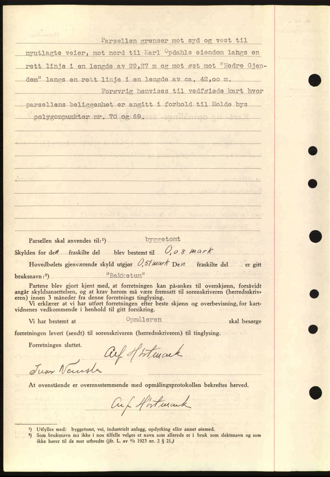 Romsdal sorenskriveri, AV/SAT-A-4149/1/2/2C: Mortgage book no. A1, 1936-1936, Diary no: : 1304/1936