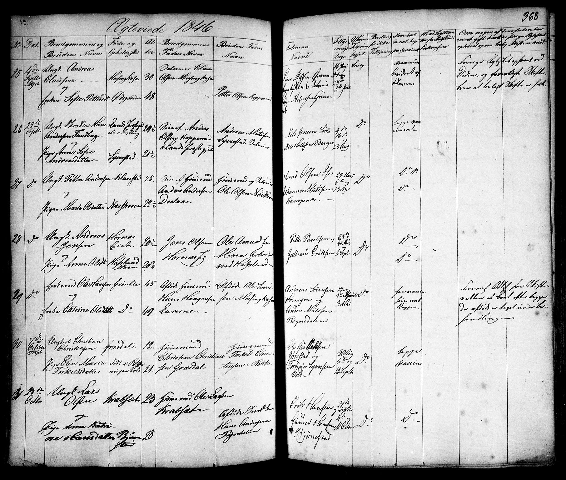 Skjeberg prestekontor Kirkebøker, AV/SAO-A-10923/F/Fa/L0006: Parish register (official) no. I 6, 1846-1858, p. 368