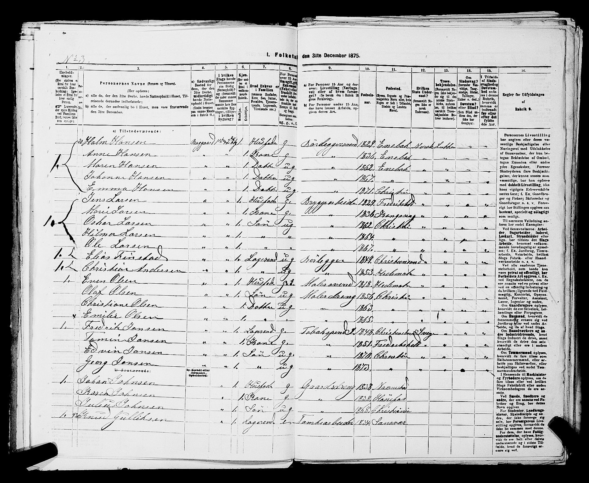 RA, 1875 census for 0301 Kristiania, 1875, p. 3385