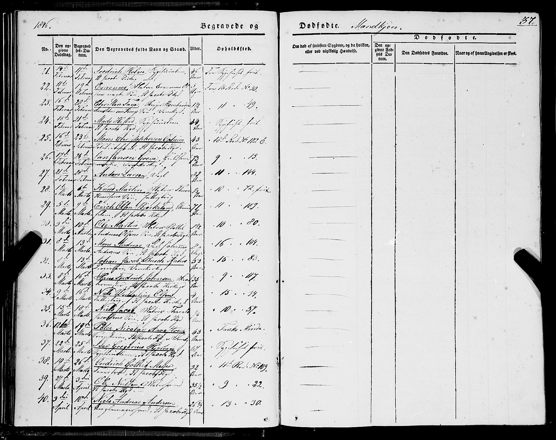 Domkirken sokneprestembete, AV/SAB-A-74801/H/Haa/L0040: Parish register (official) no. E 1, 1841-1853, p. 37