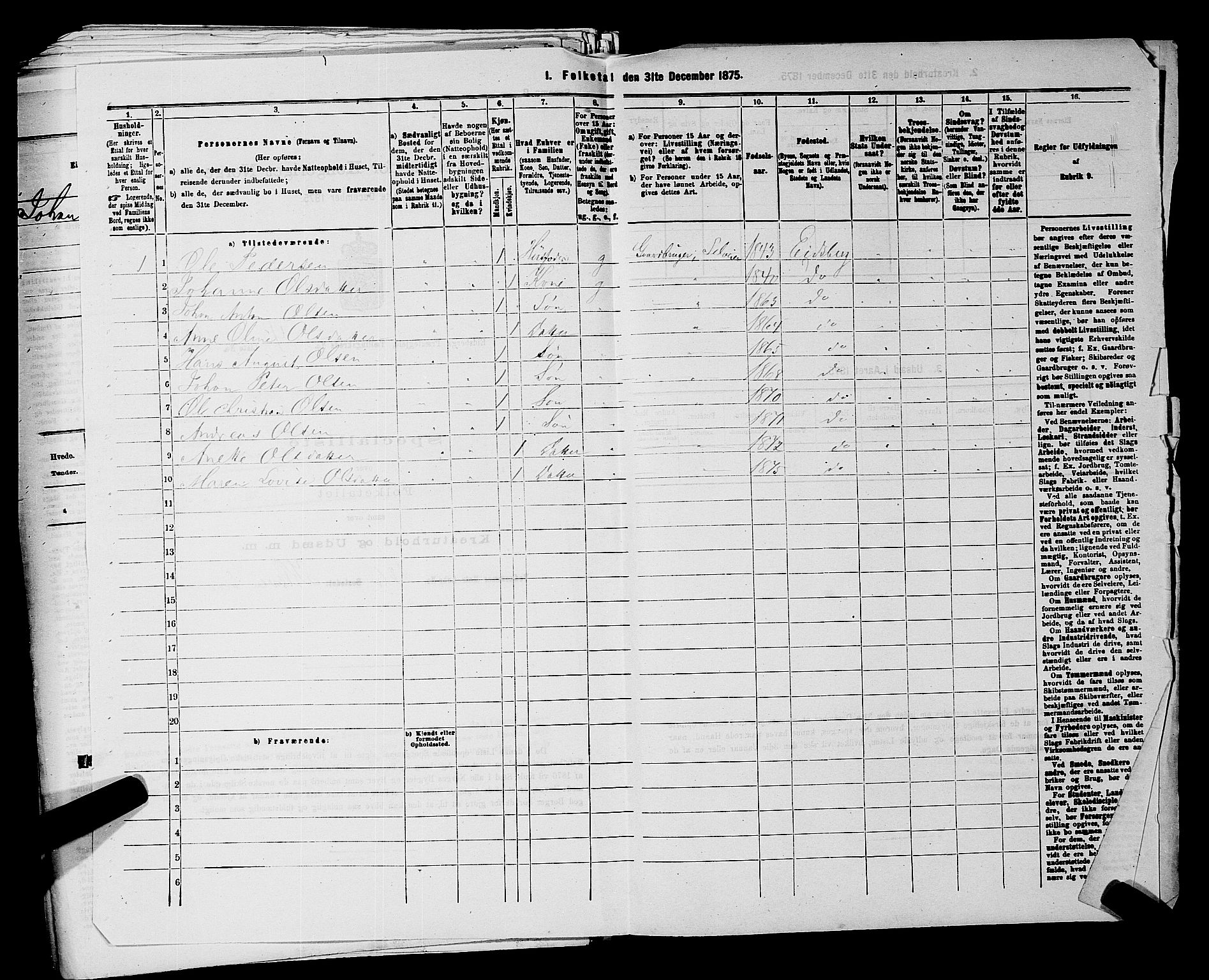 RA, 1875 census for 0125P Eidsberg, 1875, p. 894