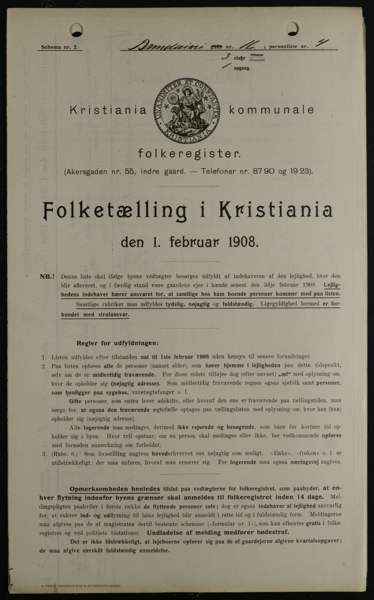 OBA, Municipal Census 1908 for Kristiania, 1908, p. 8348