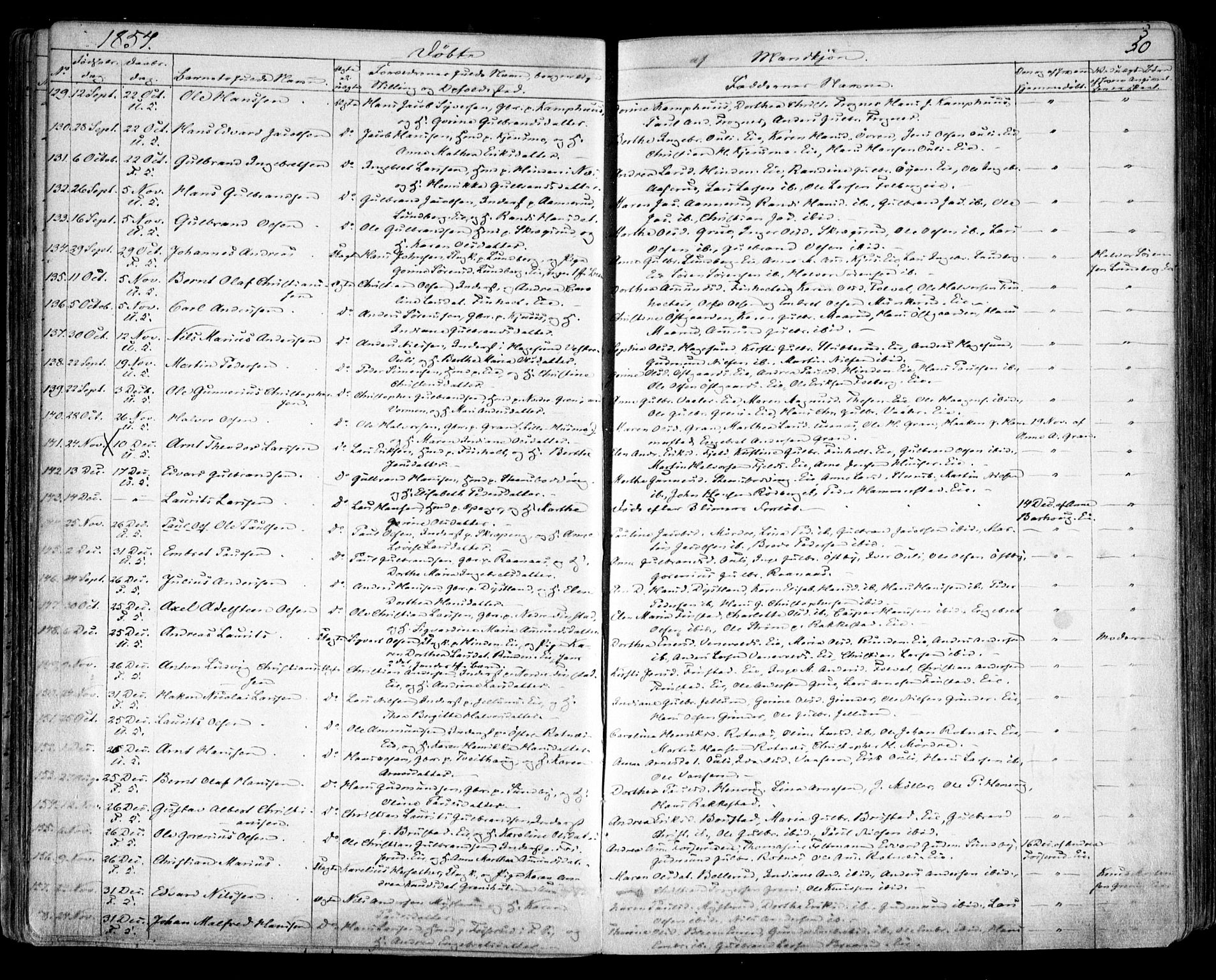 Nes prestekontor Kirkebøker, AV/SAO-A-10410/F/Fa/L0007: Parish register (official) no. I 7, 1846-1858, p. 50