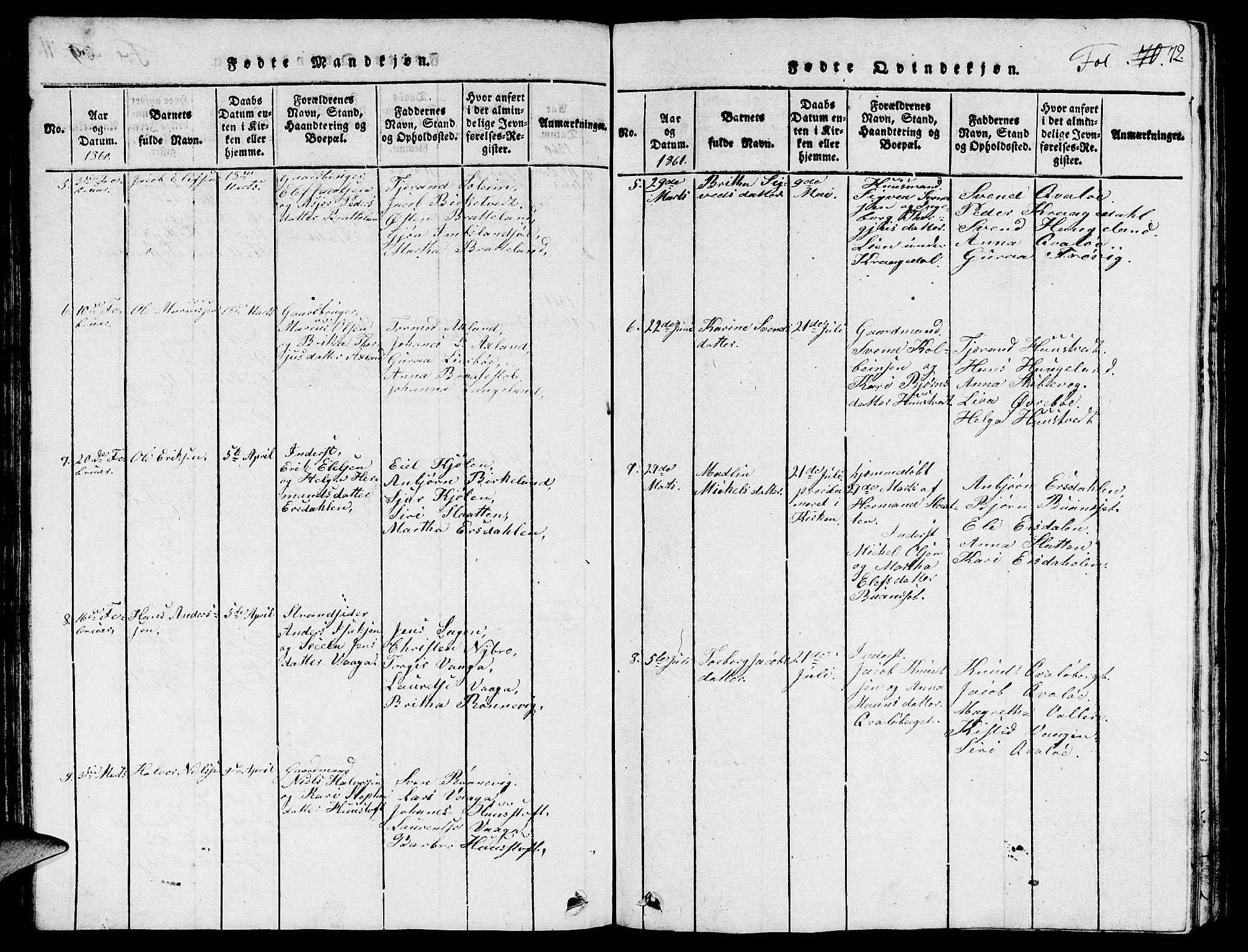 Vikedal sokneprestkontor, SAST/A-101840/01/V: Parish register (copy) no. B 3, 1816-1867, p. 72