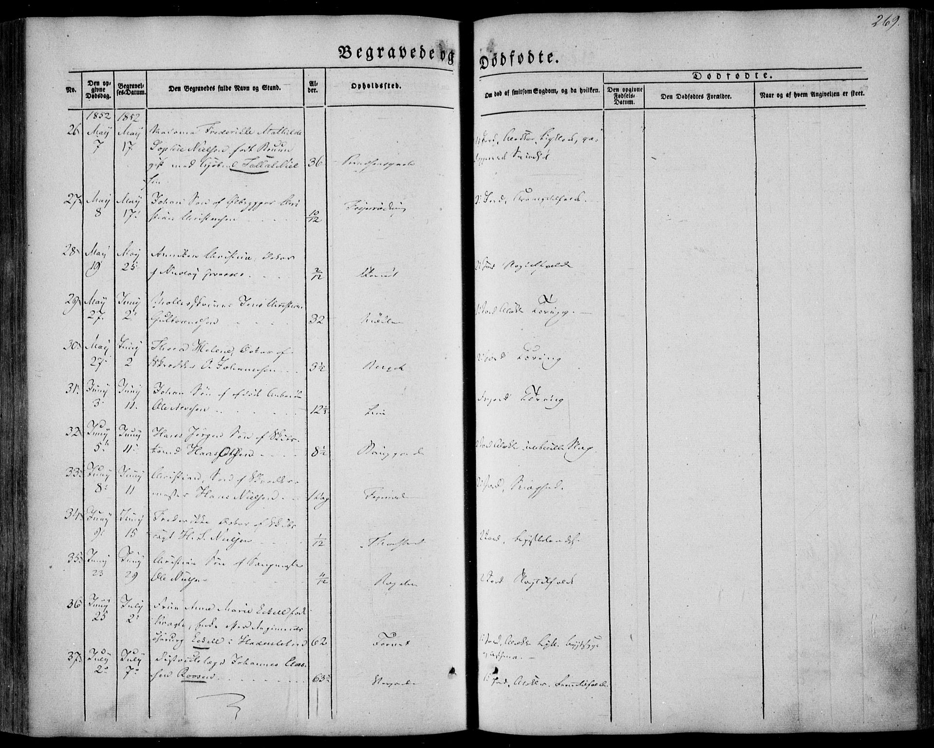 Larvik kirkebøker, SAKO/A-352/F/Fa/L0003: Parish register (official) no. I 3, 1848-1856, p. 269