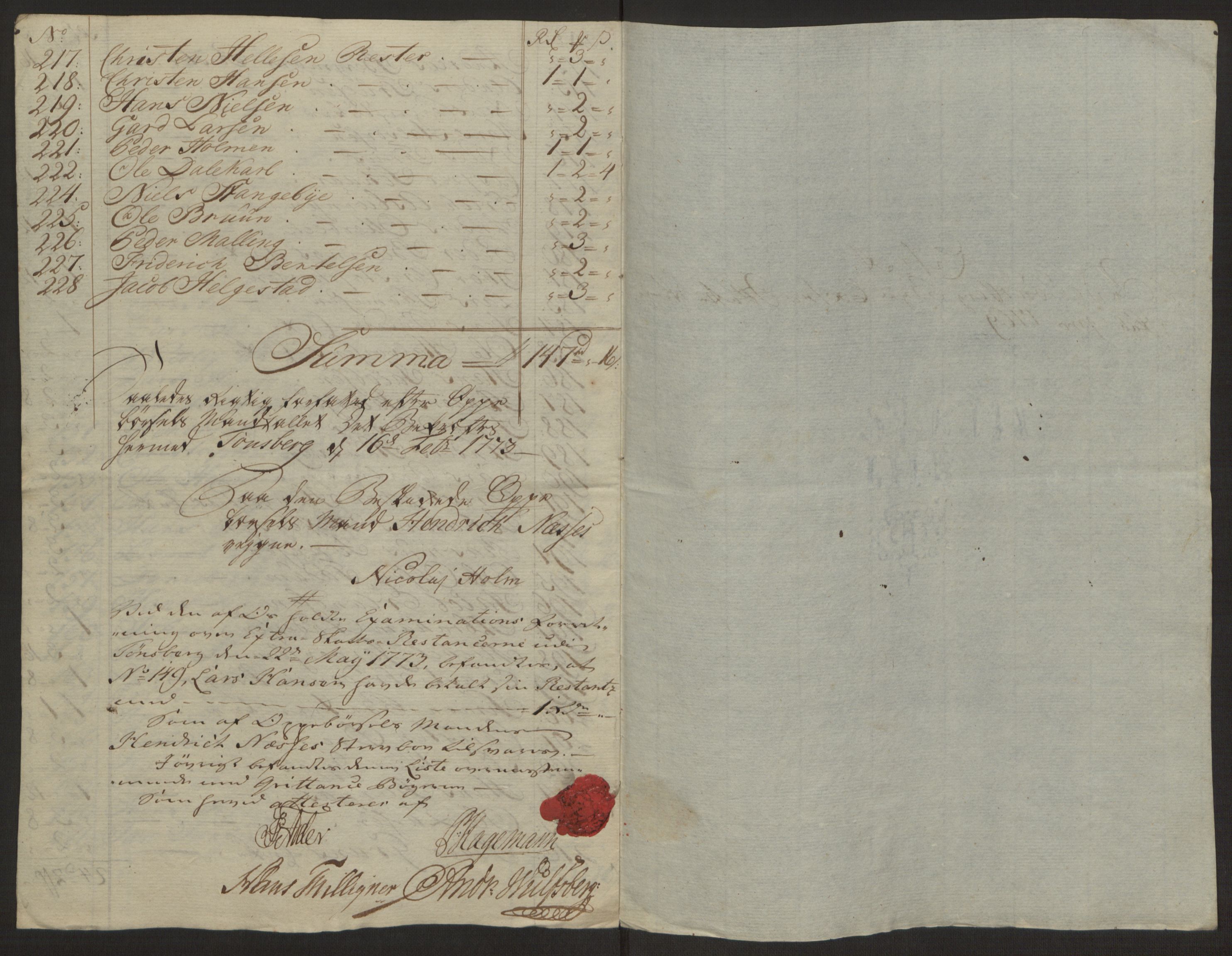 Rentekammeret inntil 1814, Reviderte regnskaper, Byregnskaper, AV/RA-EA-4066/R/Rh/L0162/0001: [H4] Kontribusjonsregnskap / Ekstraskatt, Tønsberg, 1762-1772, p. 358