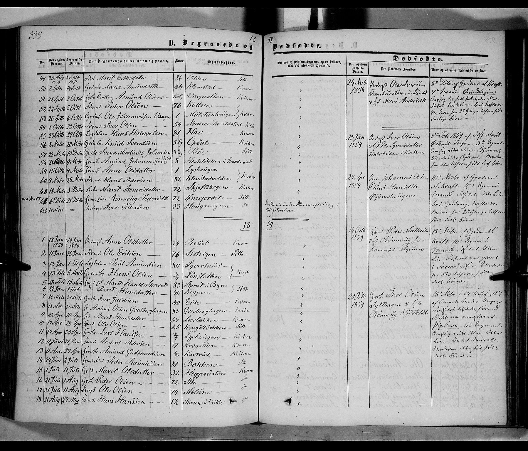 Nord-Fron prestekontor, SAH/PREST-080/H/Ha/Haa/L0001: Parish register (official) no. 1, 1851-1864, p. 333