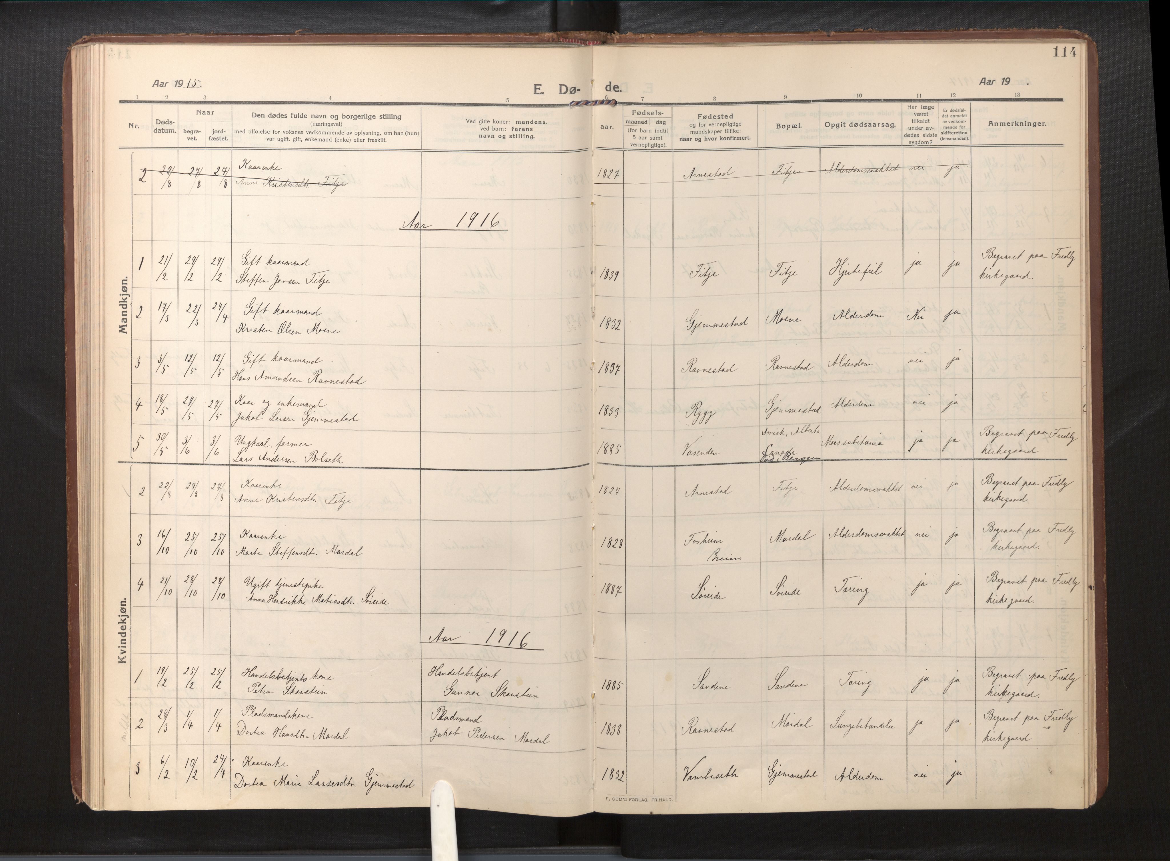 Gloppen sokneprestembete, AV/SAB-A-80101/H/Haa/Haad/L0002: Parish register (official) no. D 2, 1911-1925, p. 113b-114a