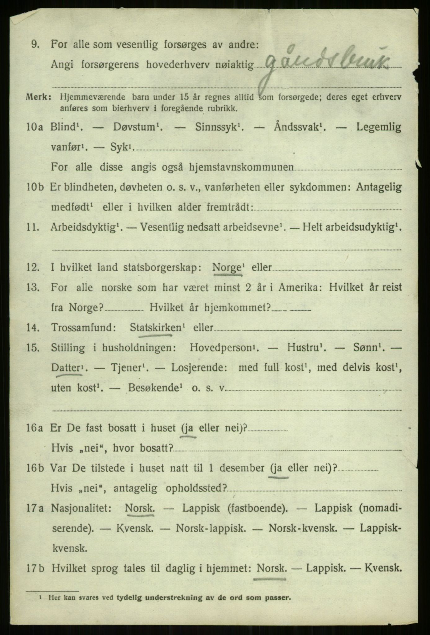 SATØ, 1920 census for Balsfjord, 1920, p. 4473