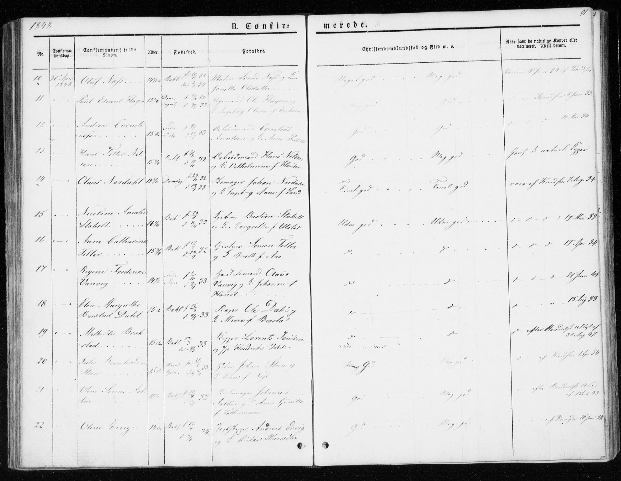 Ministerialprotokoller, klokkerbøker og fødselsregistre - Sør-Trøndelag, AV/SAT-A-1456/604/L0183: Parish register (official) no. 604A04, 1841-1850, p. 91