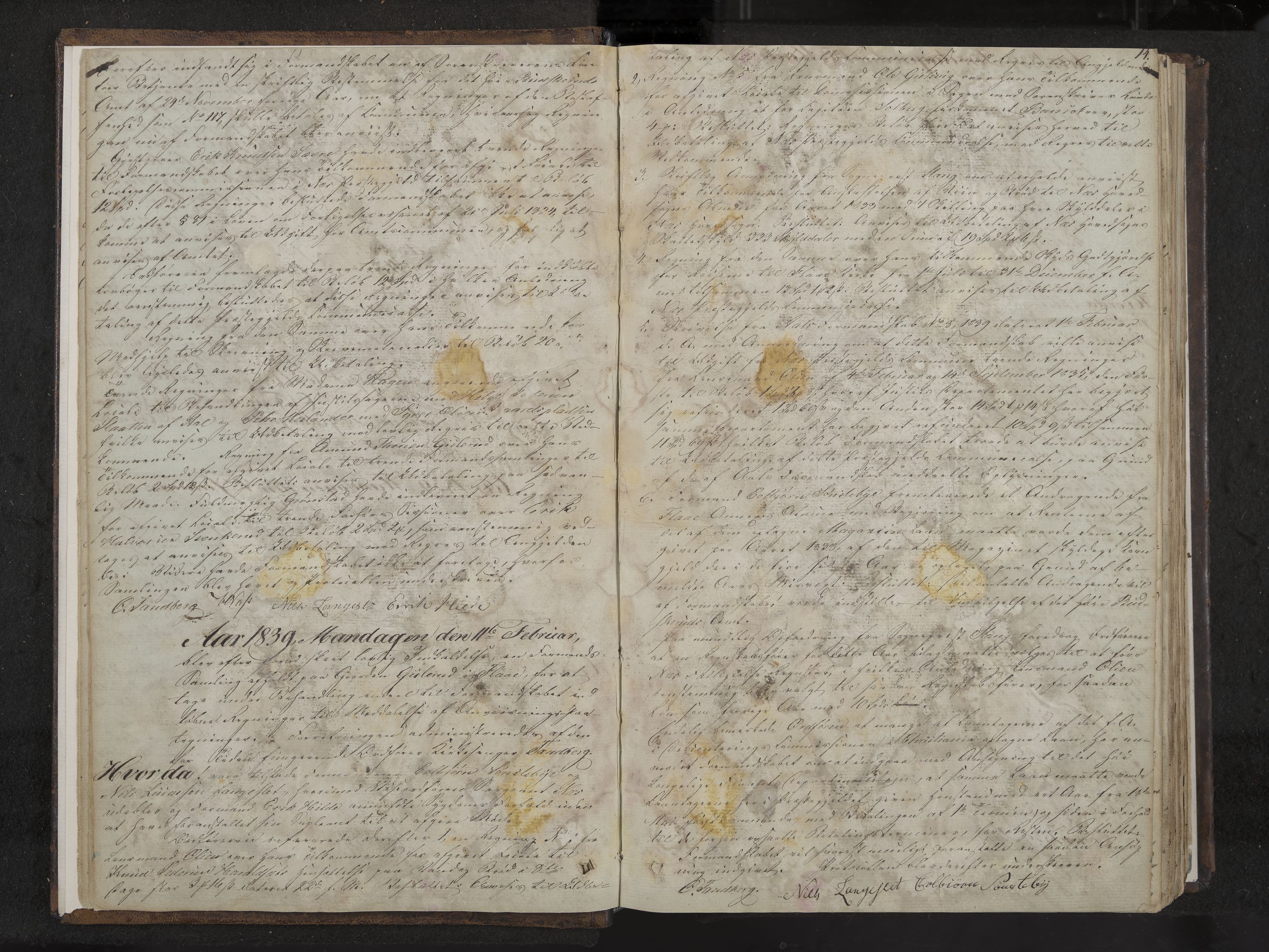 Nes formannskap og sentraladministrasjon, IKAK/0616021-1/A/Aa/L0001: Møtebok med register, 1838-1875, p. 14