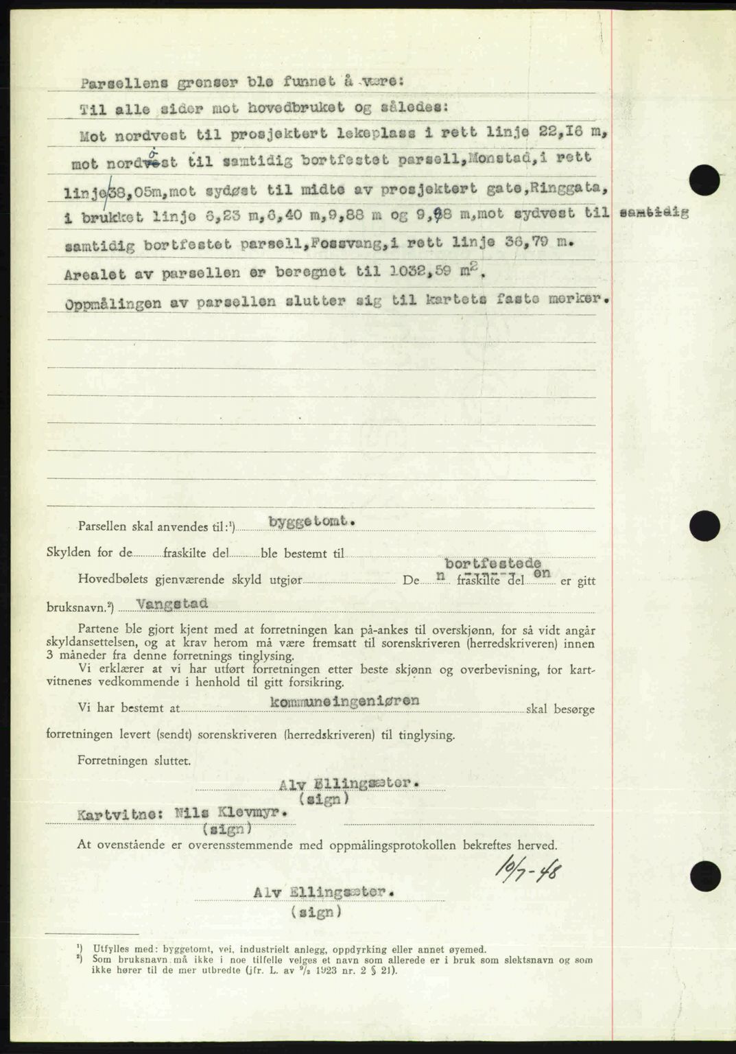 Romsdal sorenskriveri, AV/SAT-A-4149/1/2/2C: Mortgage book no. A26, 1948-1948, Diary no: : 1763/1948