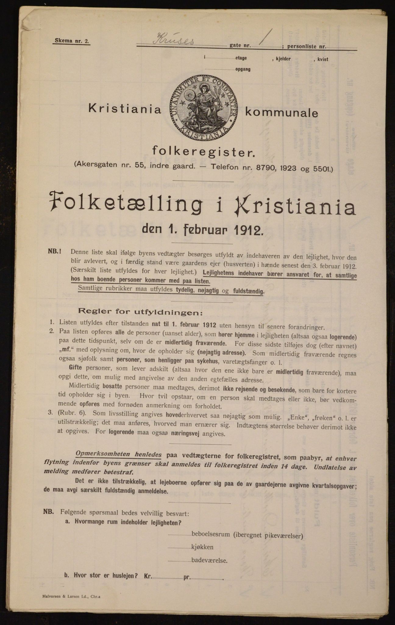 OBA, Municipal Census 1912 for Kristiania, 1912, p. 55204