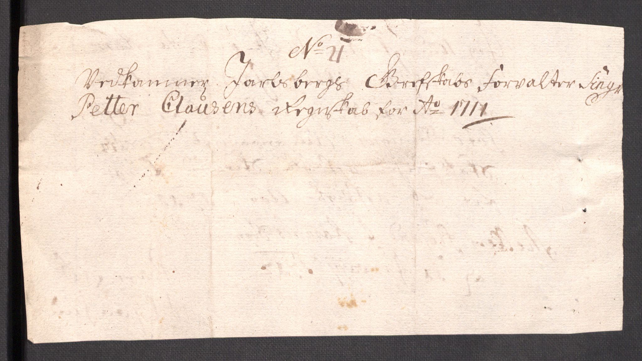 Rentekammeret inntil 1814, Reviderte regnskaper, Fogderegnskap, AV/RA-EA-4092/R32/L1876: Fogderegnskap Jarlsberg grevskap, 1711, p. 447