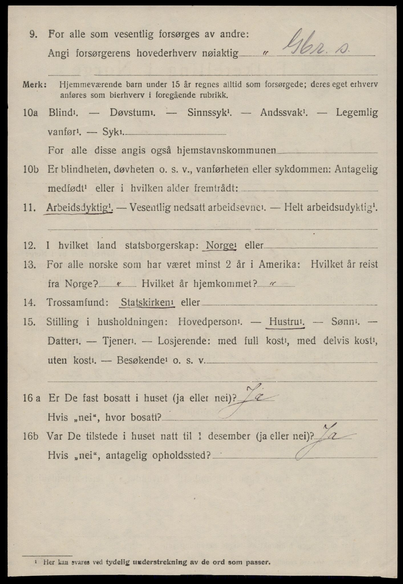 SAT, 1920 census for Stemshaug, 1920, p. 1051