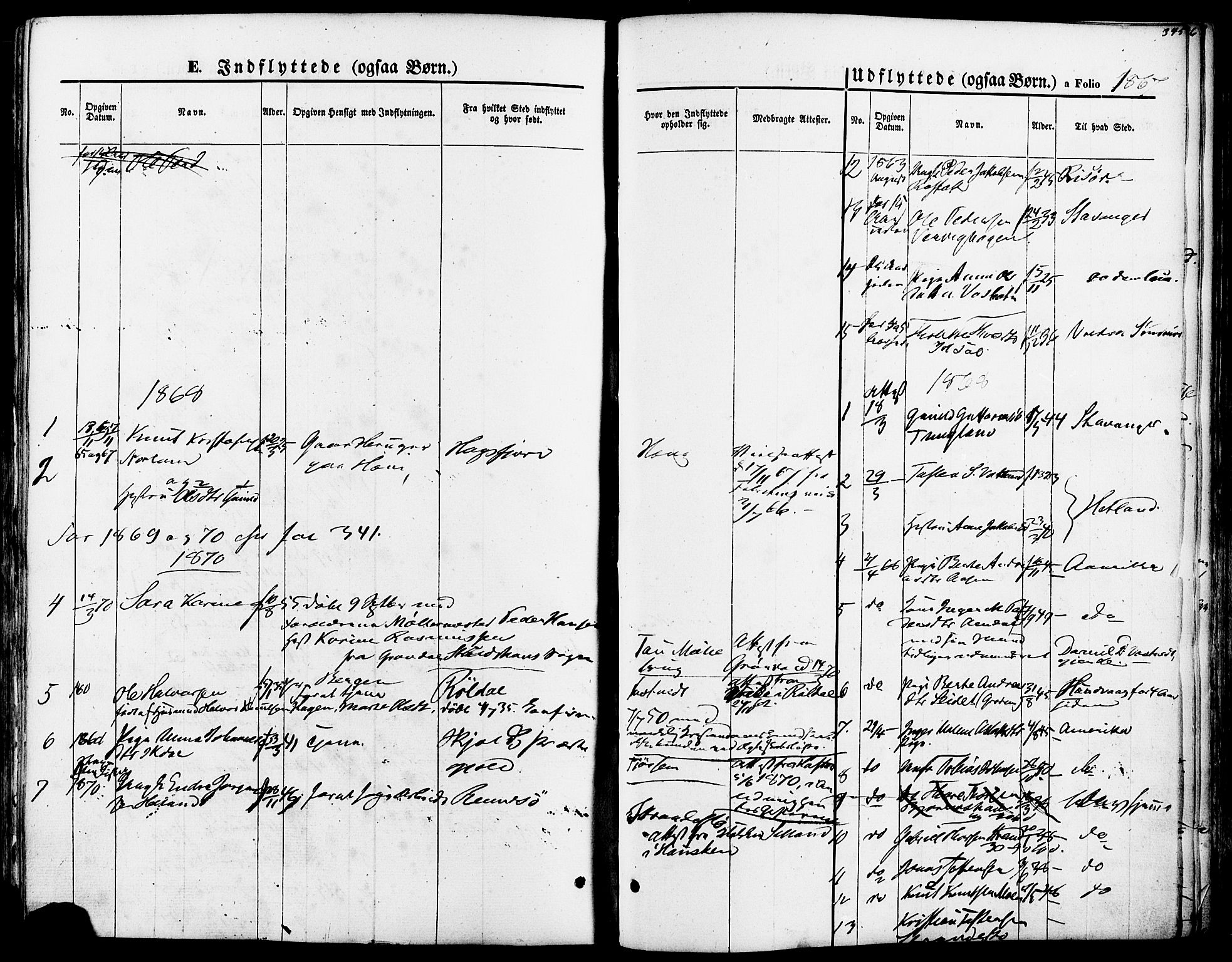 Strand sokneprestkontor, AV/SAST-A-101828/H/Ha/Haa/L0007: Parish register (official) no. A 7, 1855-1881, p. 345