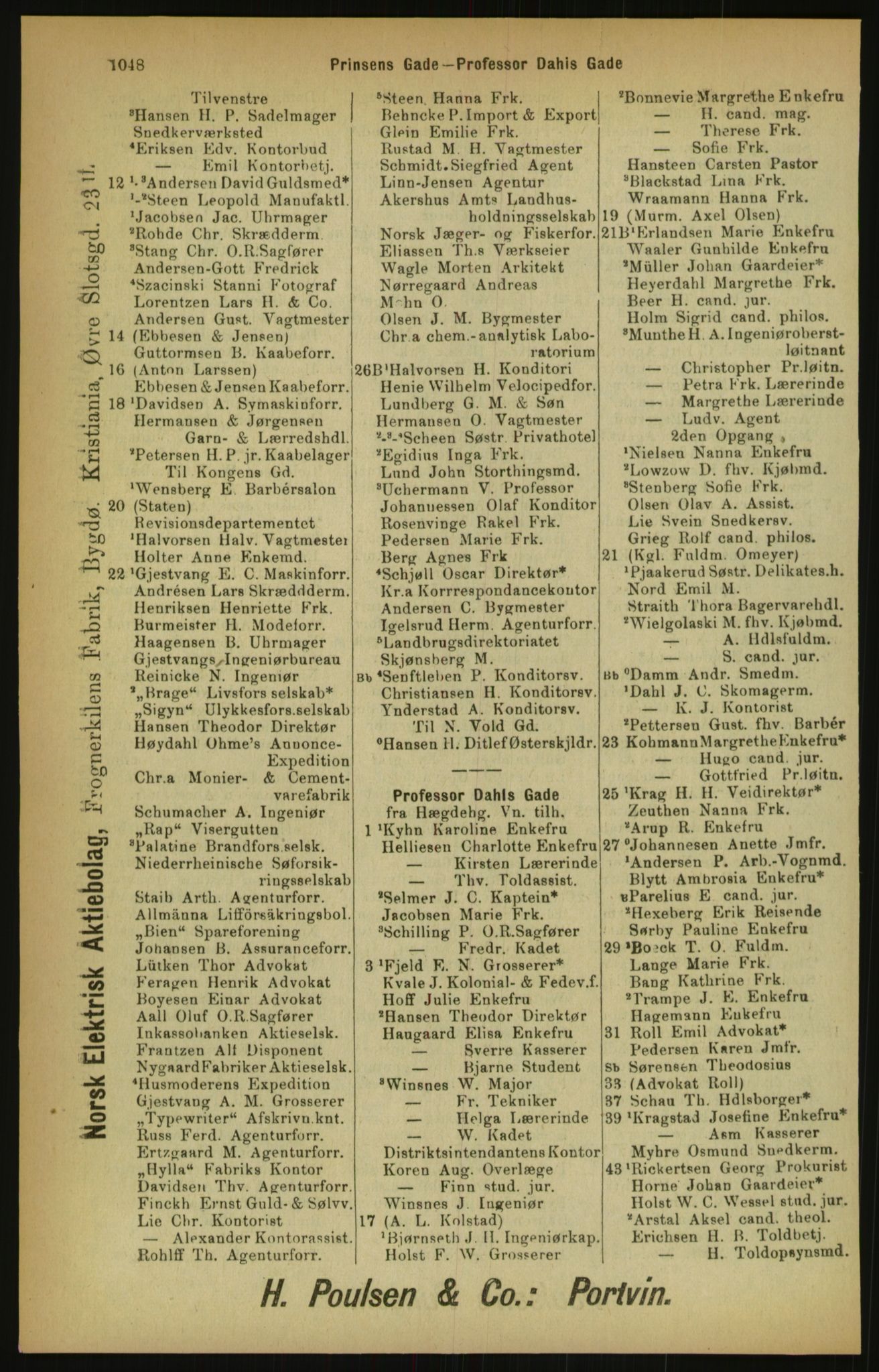 Kristiania/Oslo adressebok, PUBL/-, 1900, p. 1048