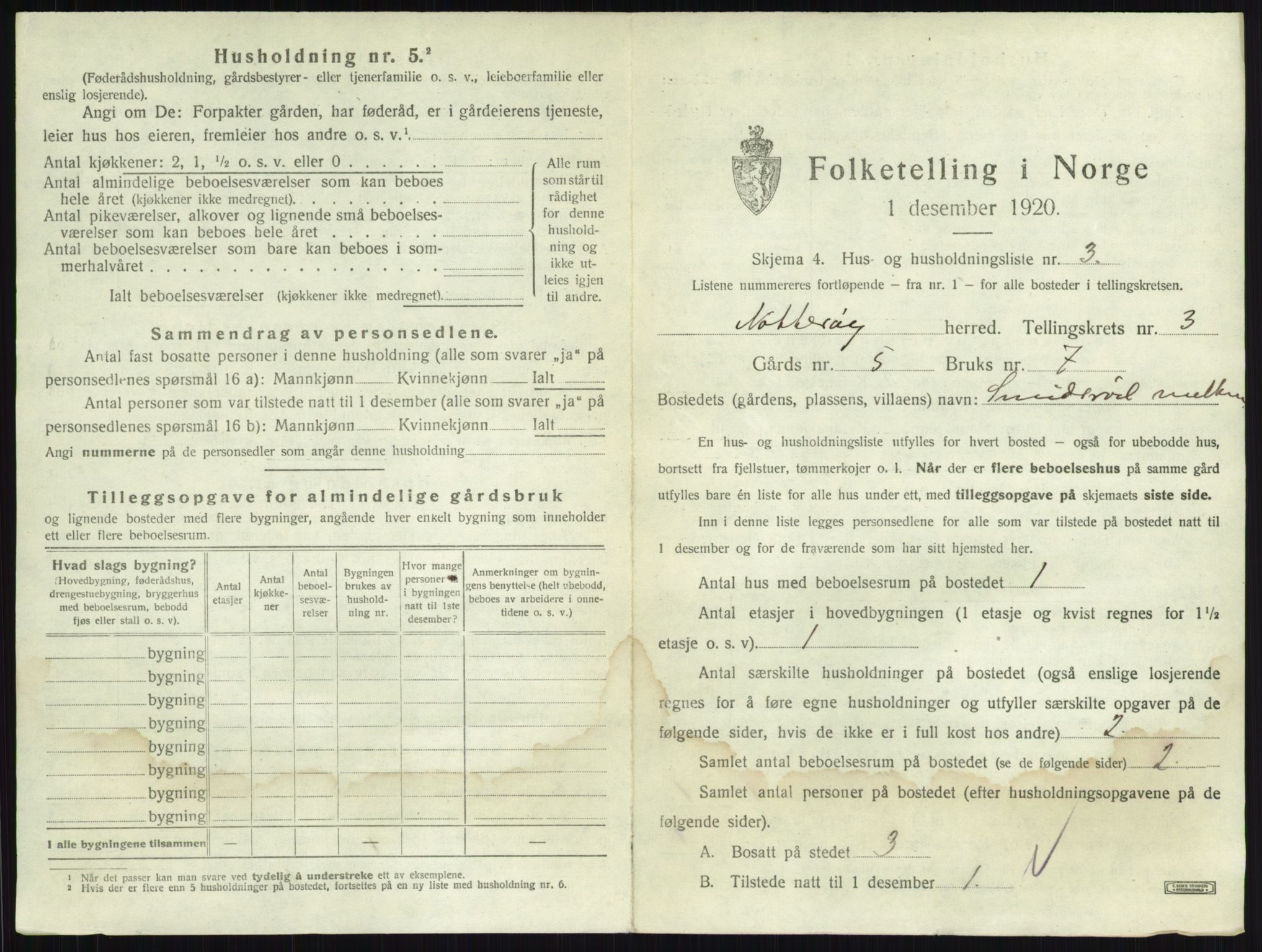 SAKO, 1920 census for Nøtterøy, 1920, p. 496